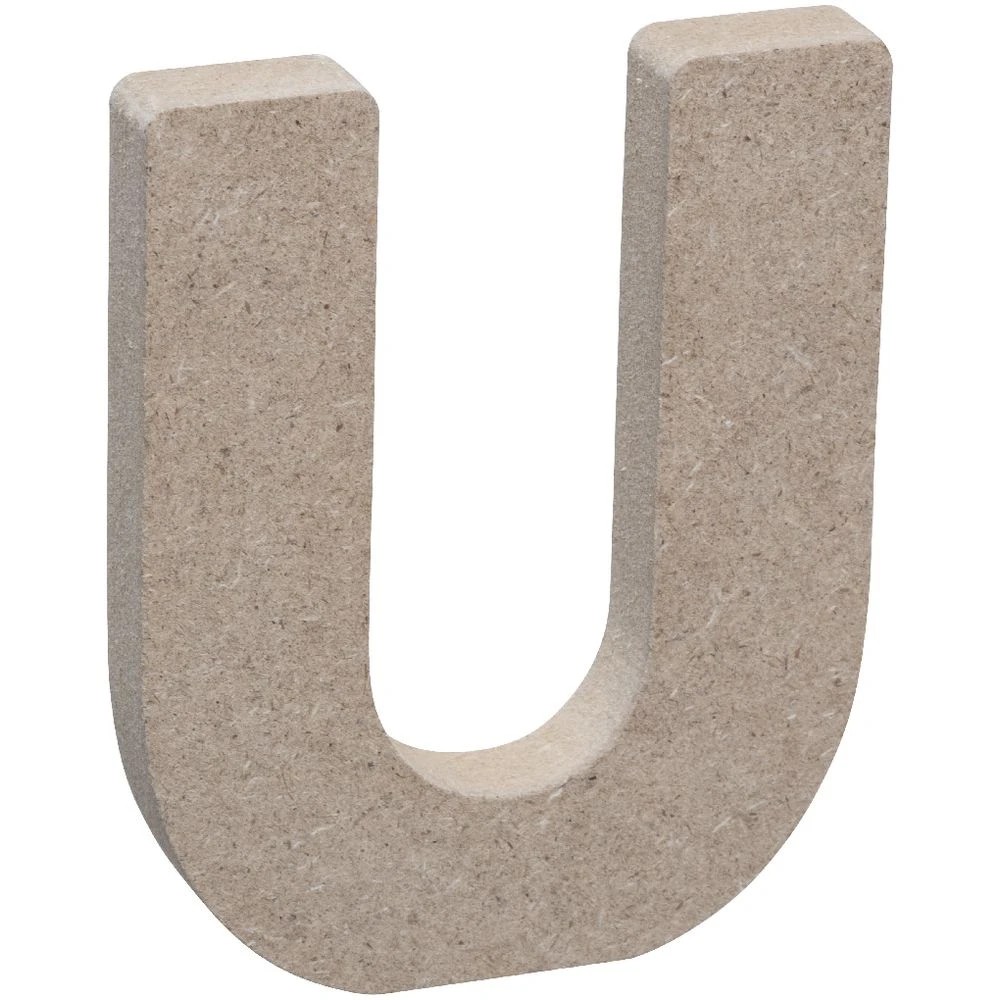 3 Born Wooden Alphabet Letter U 10cm, 3 of 3