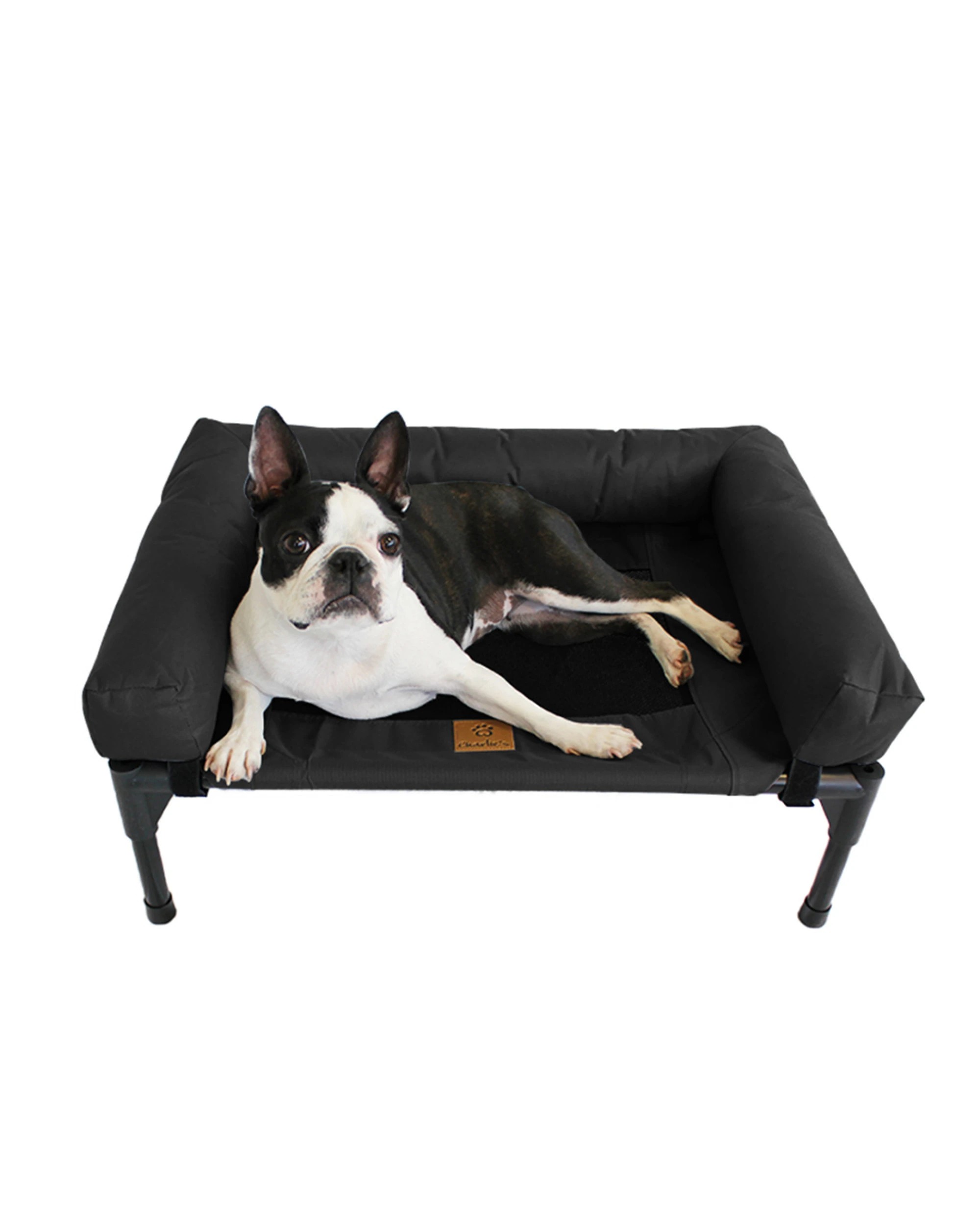1 Charlie's Elevated Trampoline Bolster Sofa Dog Bed Medium - Black, 1 of 9