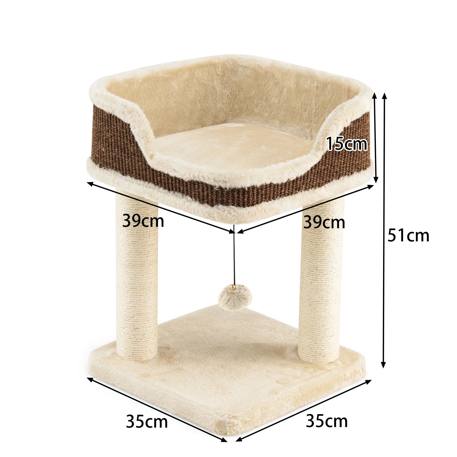 2 Costway 2-Tier Cat Tree Small Cat Tower w/Sisal Scratching Posts, 2 of 2