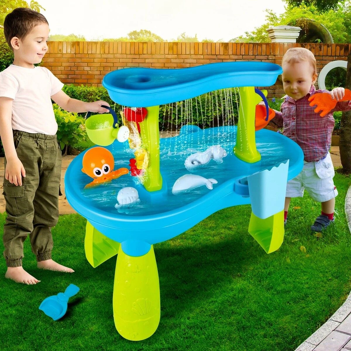 3 AUSWAY Sand Water Play Table 2 Tier Pool Toys Educational, 3 of 7