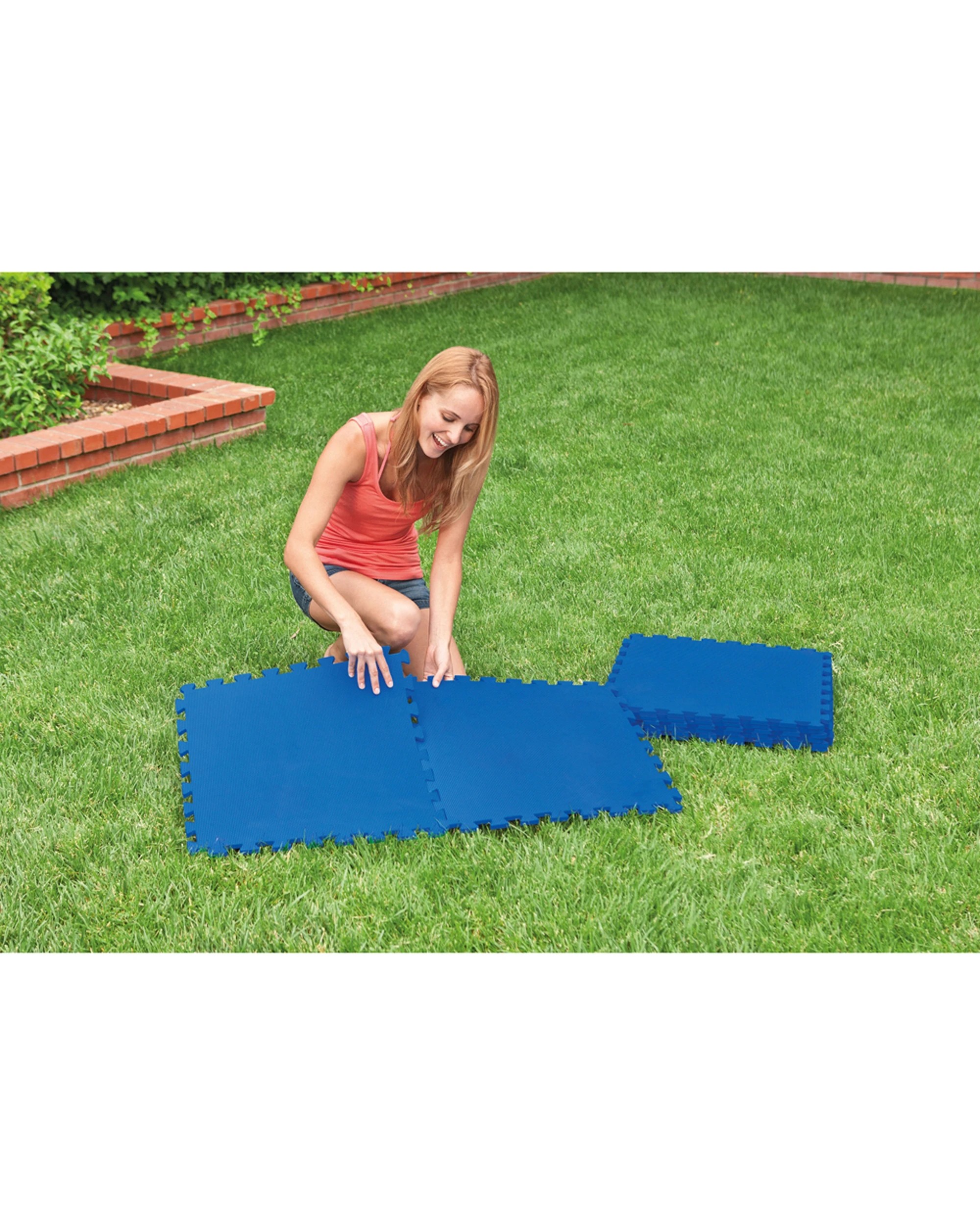 3 Intex 8pc Interlocking Padded Floor Protector Square - Blue, 3 of 7