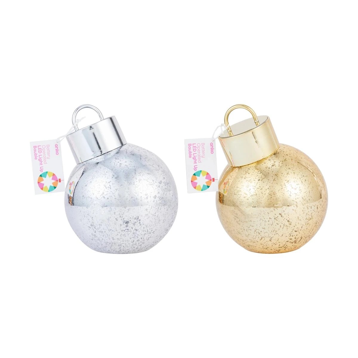 6 Battery Operated LED Light Up Bauble - Assorted, 6 of 6