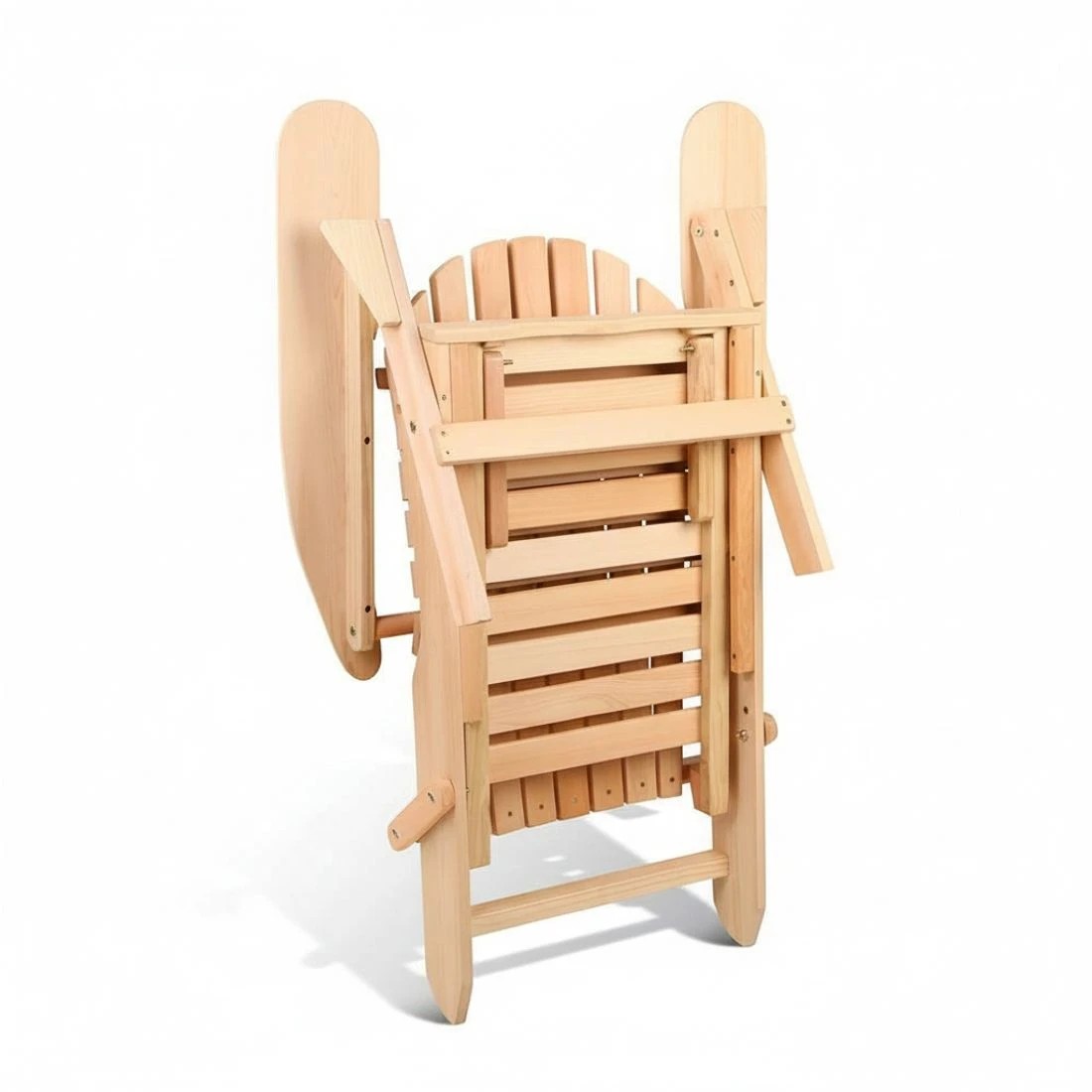 7 Gardeon Adirondack Outdoor Chairs Wooden Sun Lounge Patio Furniture Garden - Natural, 7 of 8