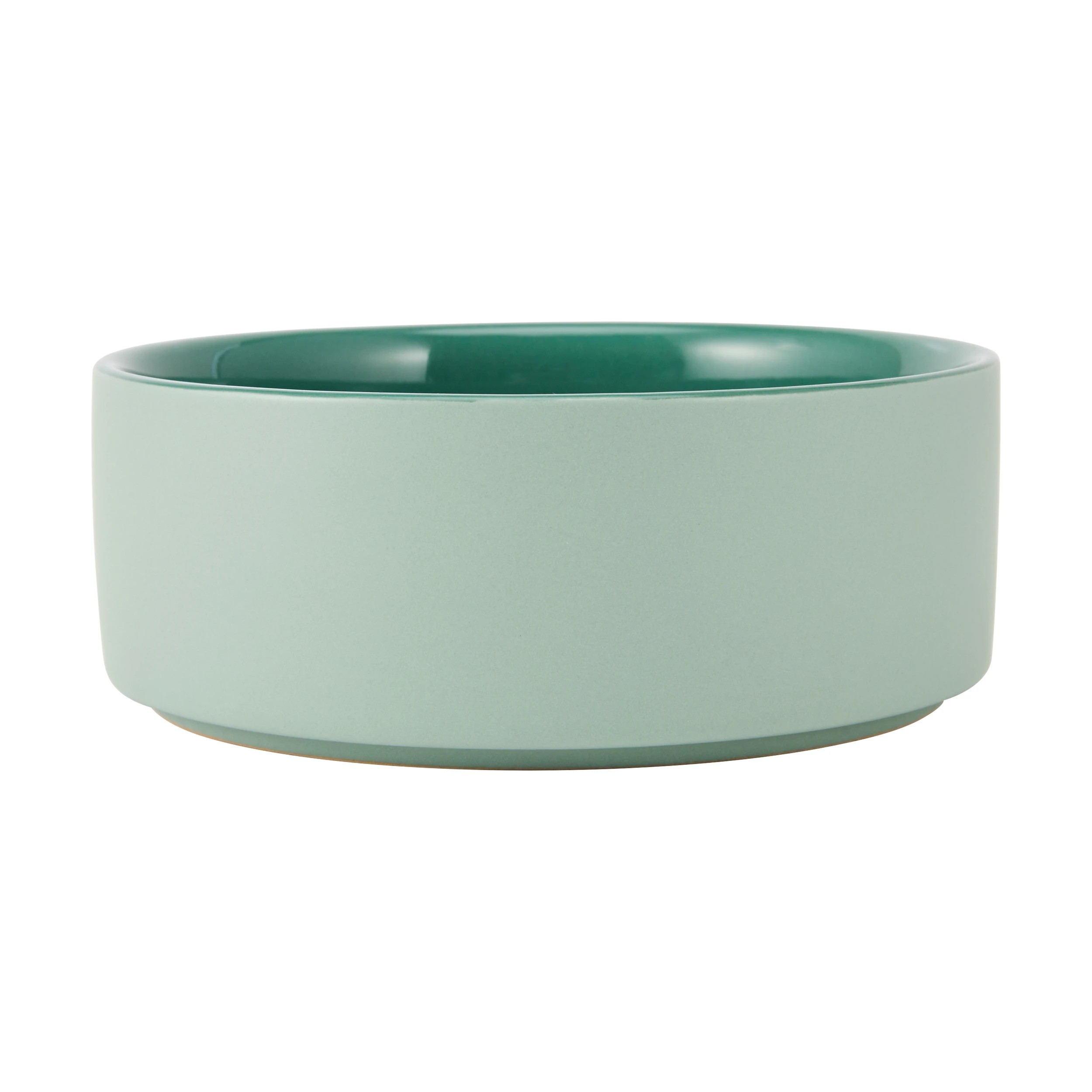 1 Pet Bowl Ceramic - Medium, Green, 1 of 4
