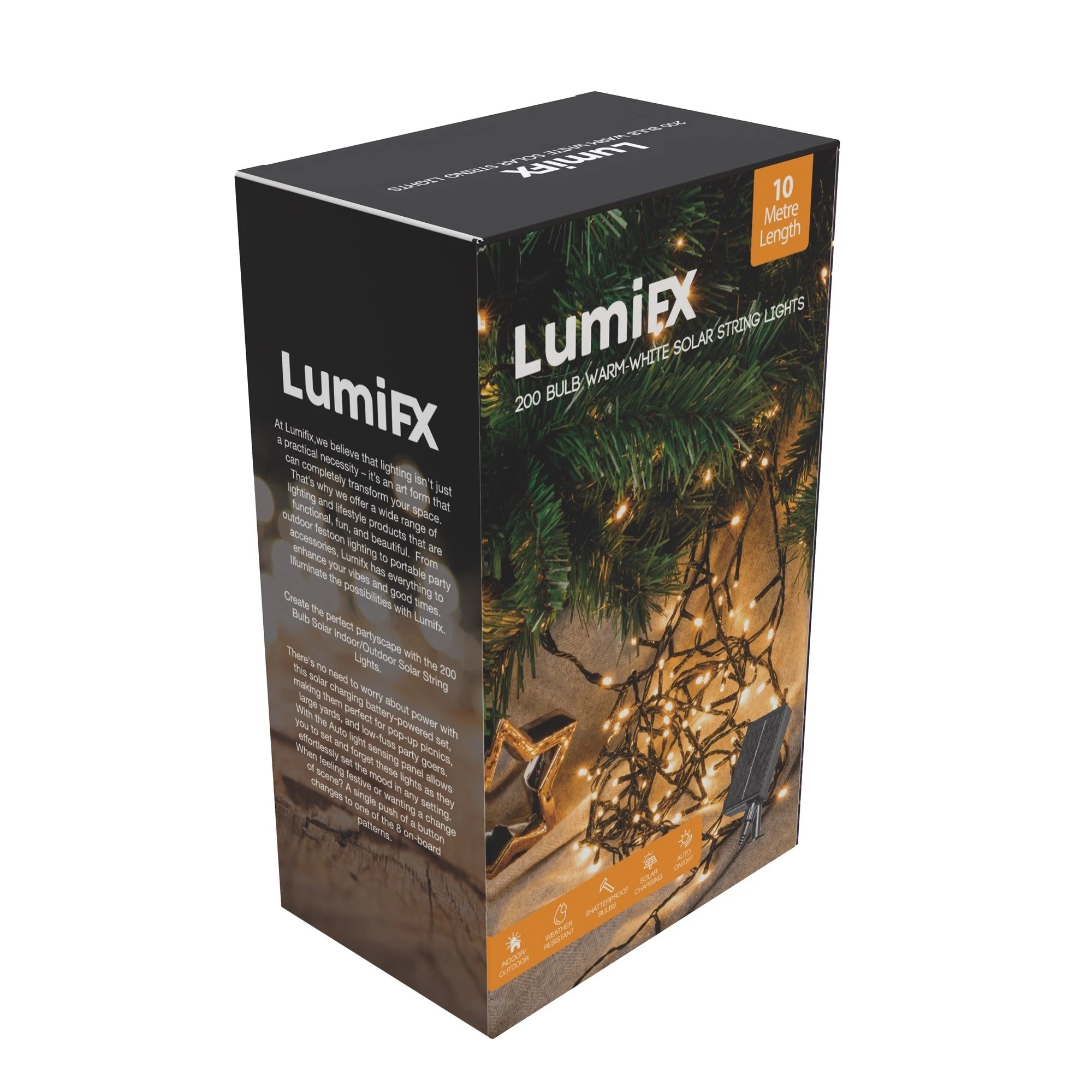 2 LumiFx 200 LED Powered String Lights 8 Lighting Effects 10 Metres Warm - Clear, 2 of 6