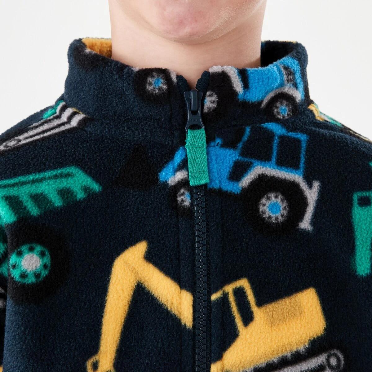 5 Fleece Zip Through Sweatshirt Blu Diggin, 5 of 10