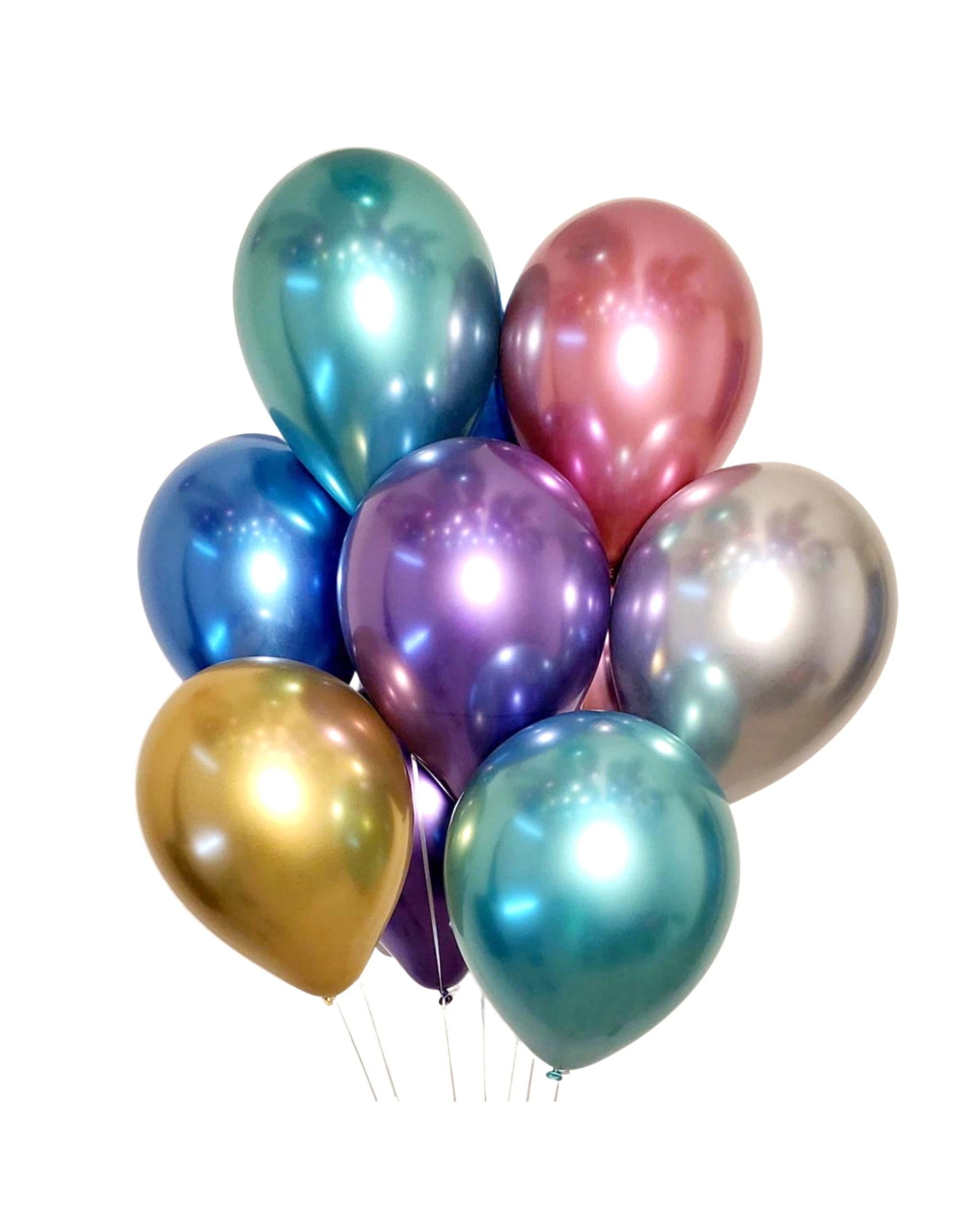 1 Partyrama Assorted Chrome Balloons 30cm Round Pack of 12 - Chrome, 1 of 3