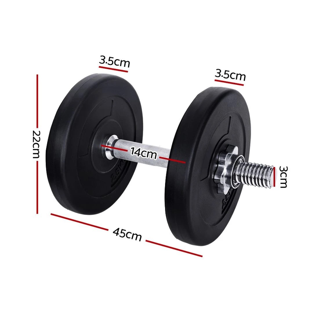 2 Everfit 15kg Dumbbell Set - Black, 2 of 6