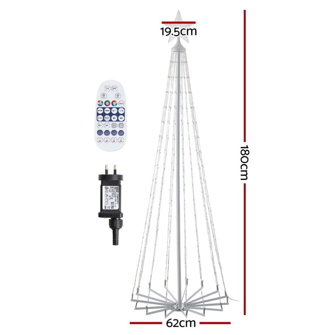3 Jingle Jollys Christmas Tree 1.8m 265 RGB LED Fairy Lights Xmas Trees Decoration - Multi, 3 of 7