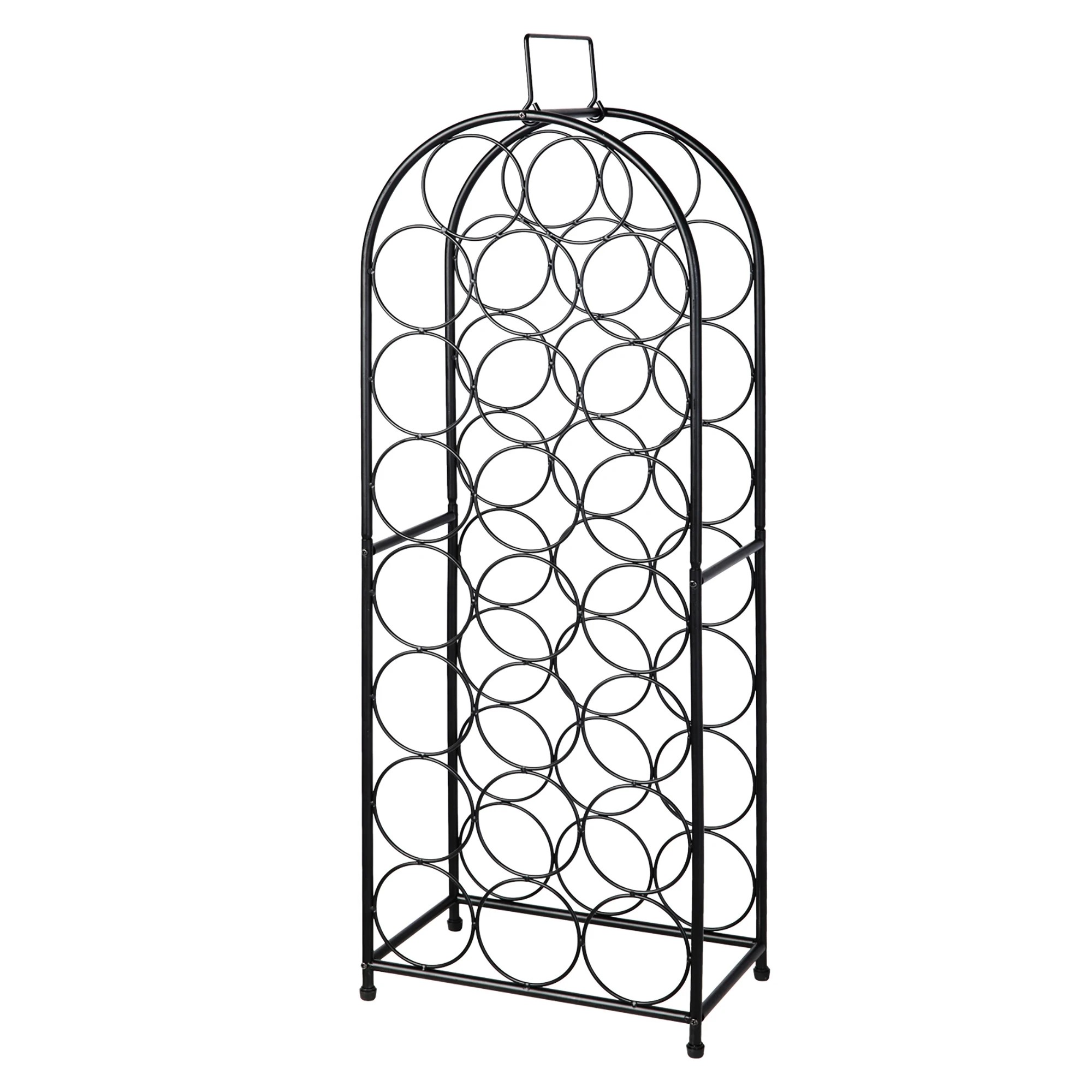 1 Levede 23 Bottle Wine Rack Kitchen Home Floor Storage Organiser Metal Black, 1 of 8