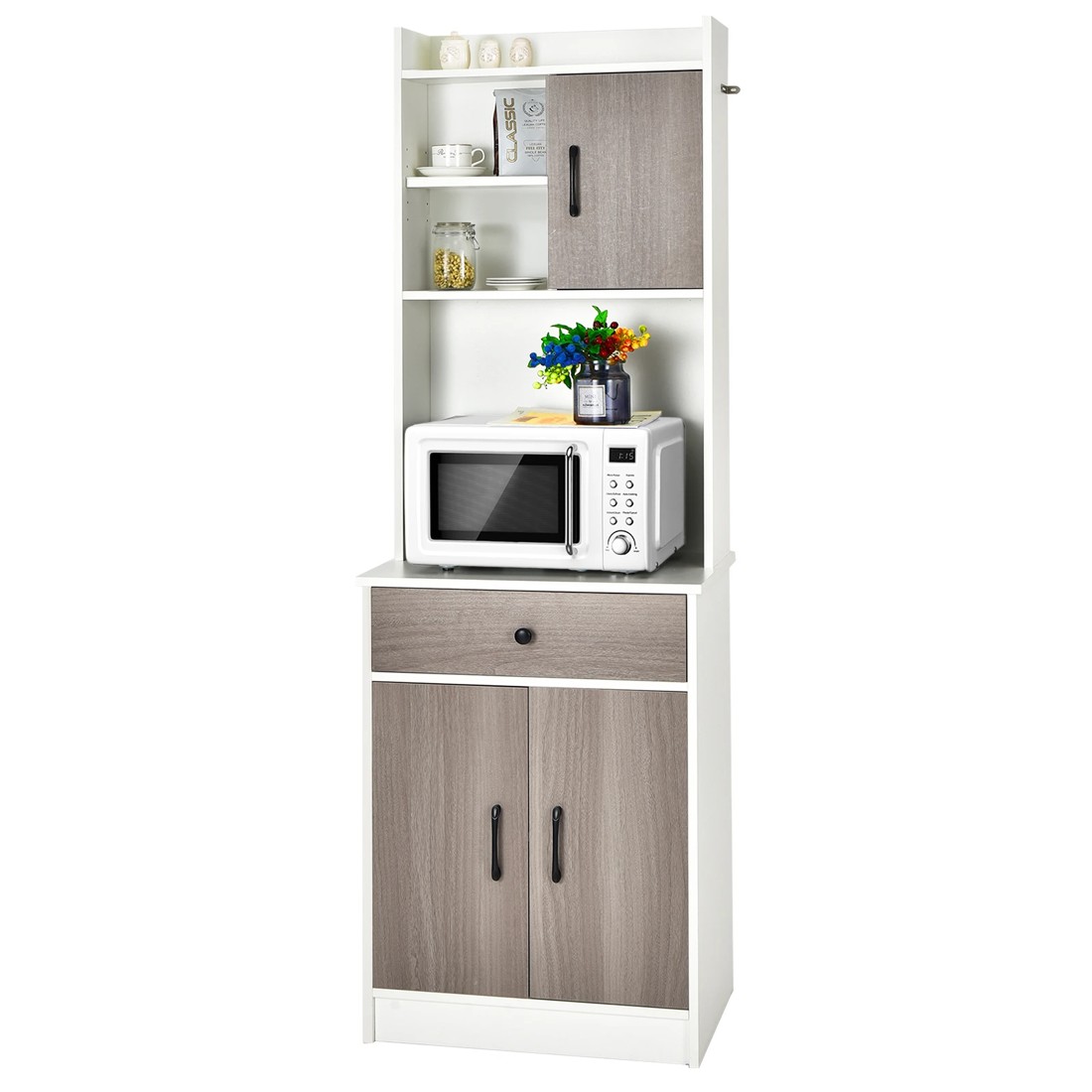 4 Costway Tall Pantry Cabinet w/Adjustable Shelves, 4 of 4