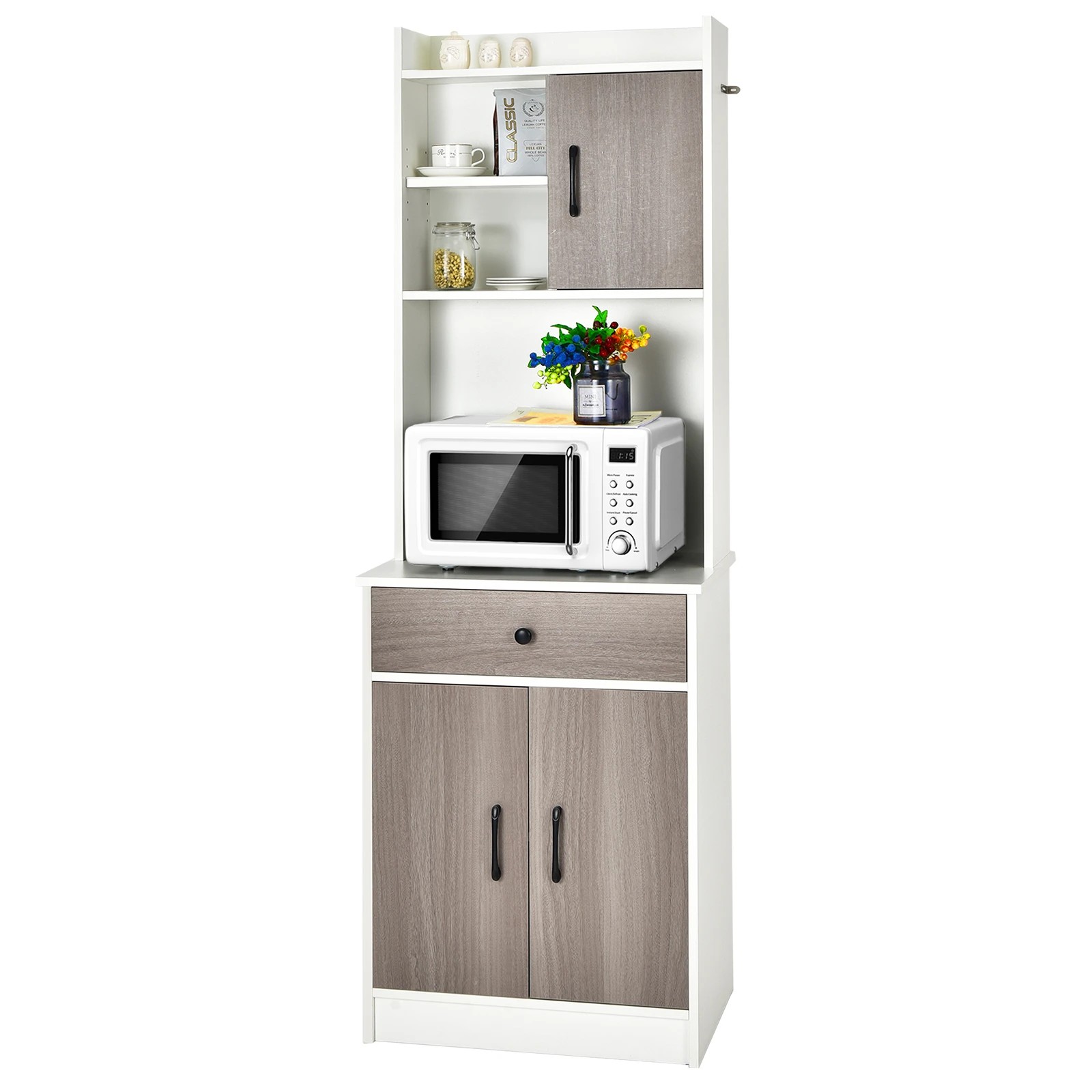 4 Costway Tall Pantry Cabinet w/Adjustable Shelves, 4 of 4