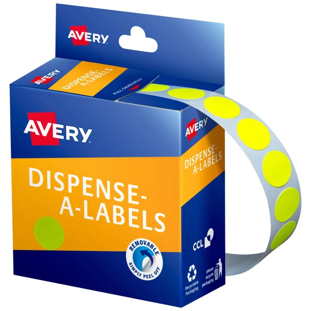 1 Avery Circle Label 14mm Yellow 700 Pack, 1 of 1