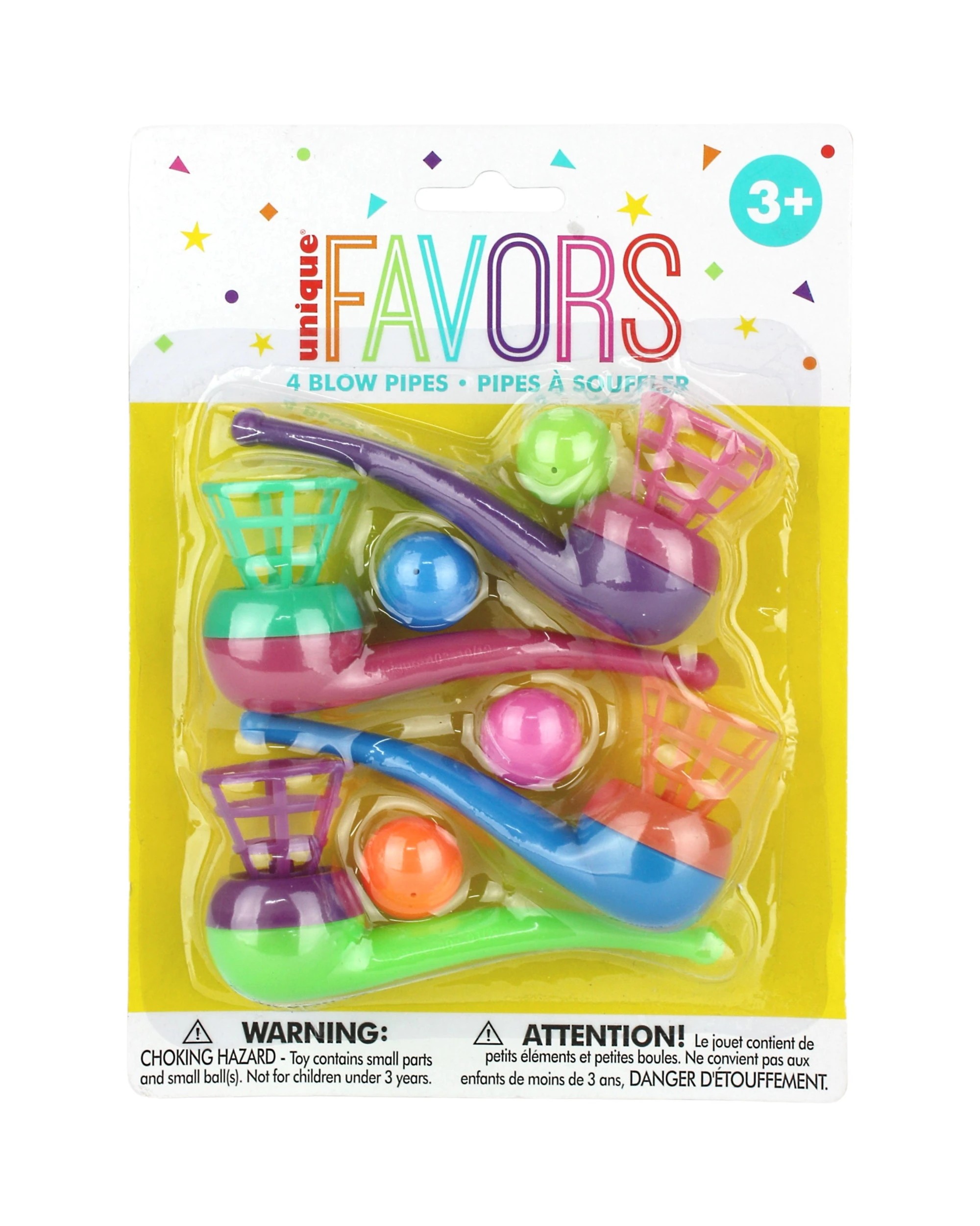 1 Unique Toy Blow Pipe Ball Games Pack of 4 - Multi, 1 of 1