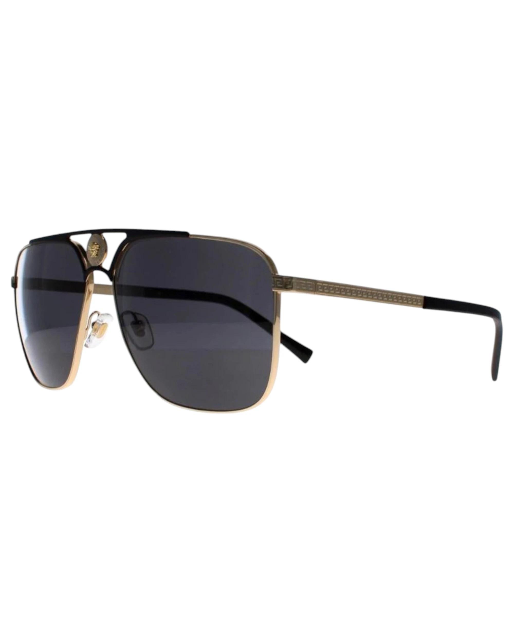 1 Versace Mens Sunglasses VE 2238 Gold Matte Black/ Dark Grey Sunnies GOLD MATTE BLACK/DARK GREY, 1 of 4
