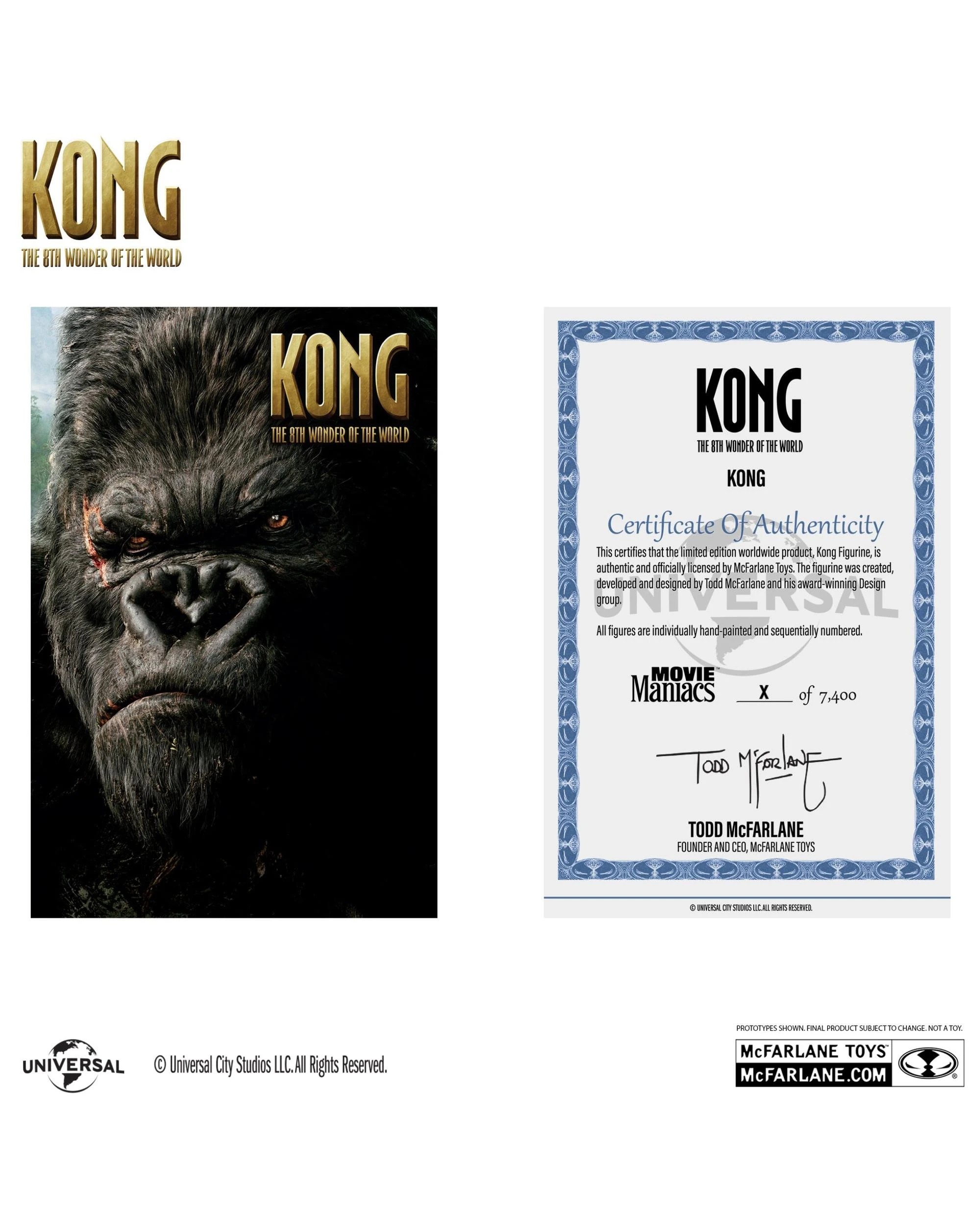6 McFarlane Movie Maniacs Kong: The 8th Wonder of the World King Kong 6 inch Posed Figure, 6 of 8