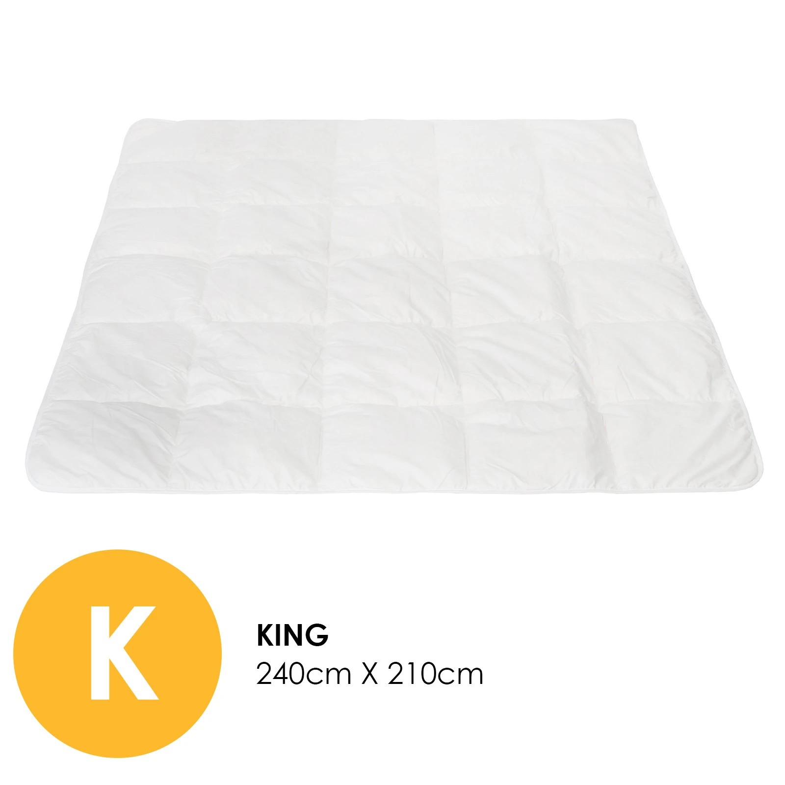 2 Royal Comfort 260GSM Deluxe Eco-Silk Touch Quilt 100% Microfibre Cover King - King Bed - White, 2 of 7