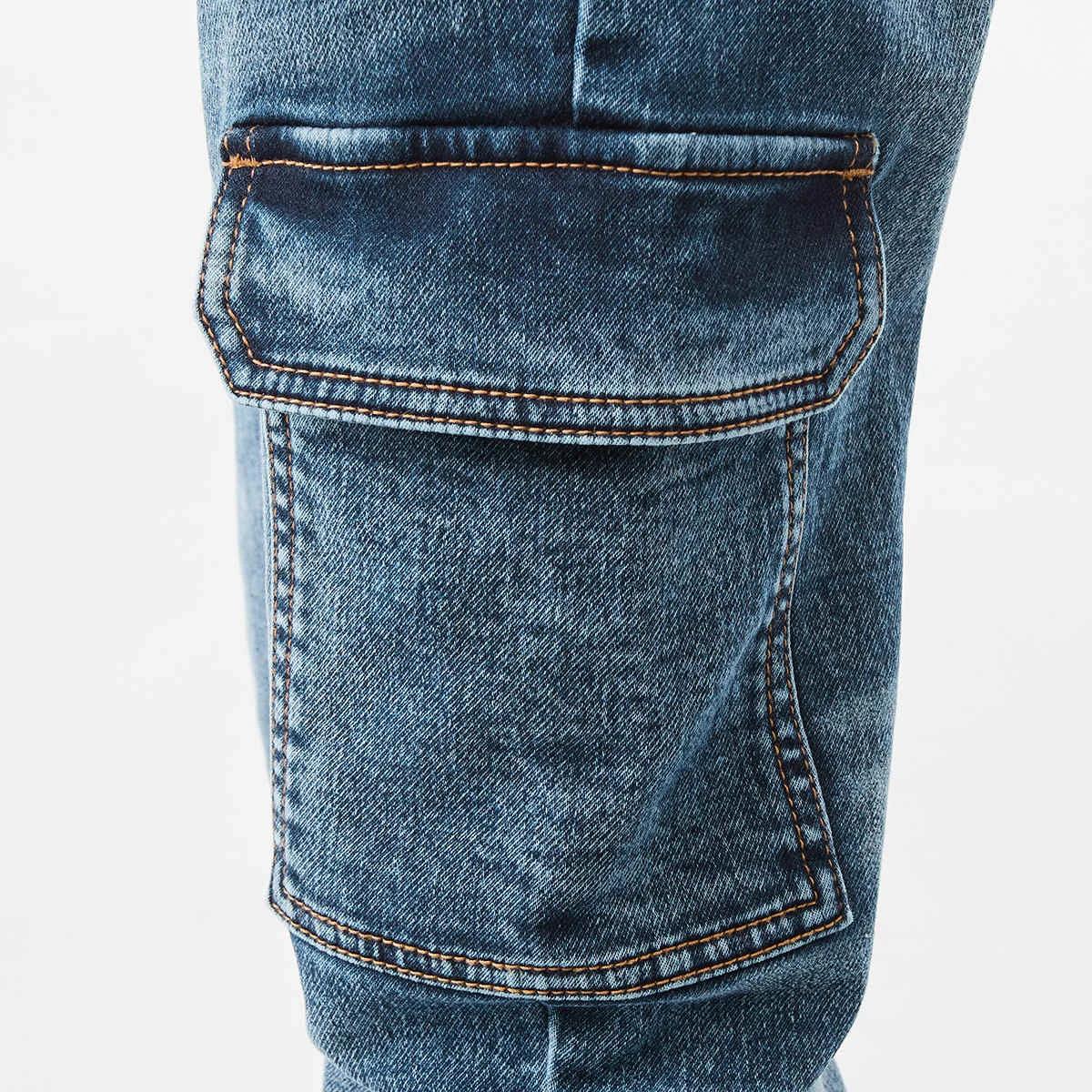 5 Denim Cargo Joggers Denim Wash, 5 of 9