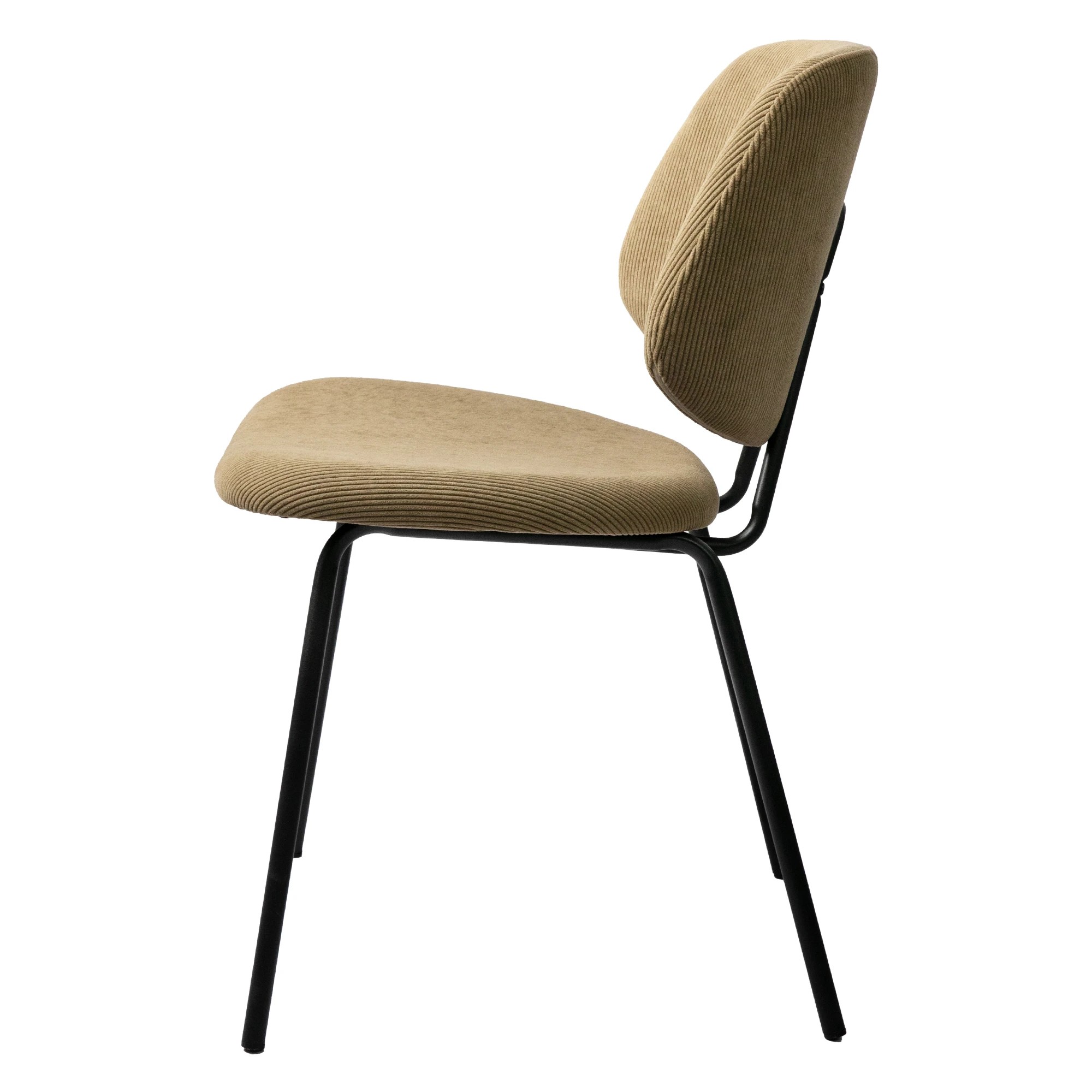 2 Levede 4x Dining Chairs Vintage Retro Soft Corduroy Kitchen Padded Seat Khaki - Khaki, 2 of 7