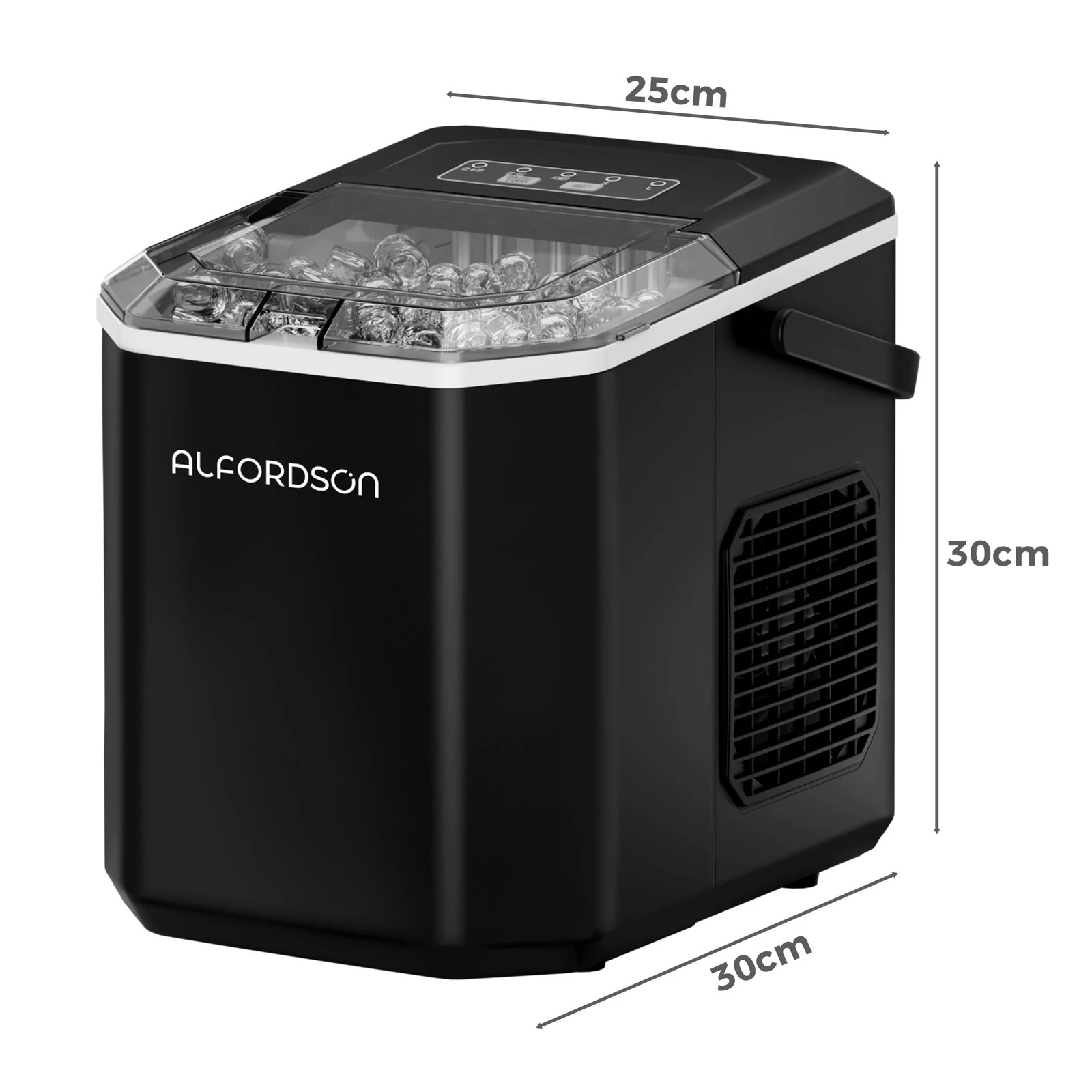 9 Alfordson Portable Ice Maker Machine Bar Countertop 12kg With Handle - Black, 9 of 10