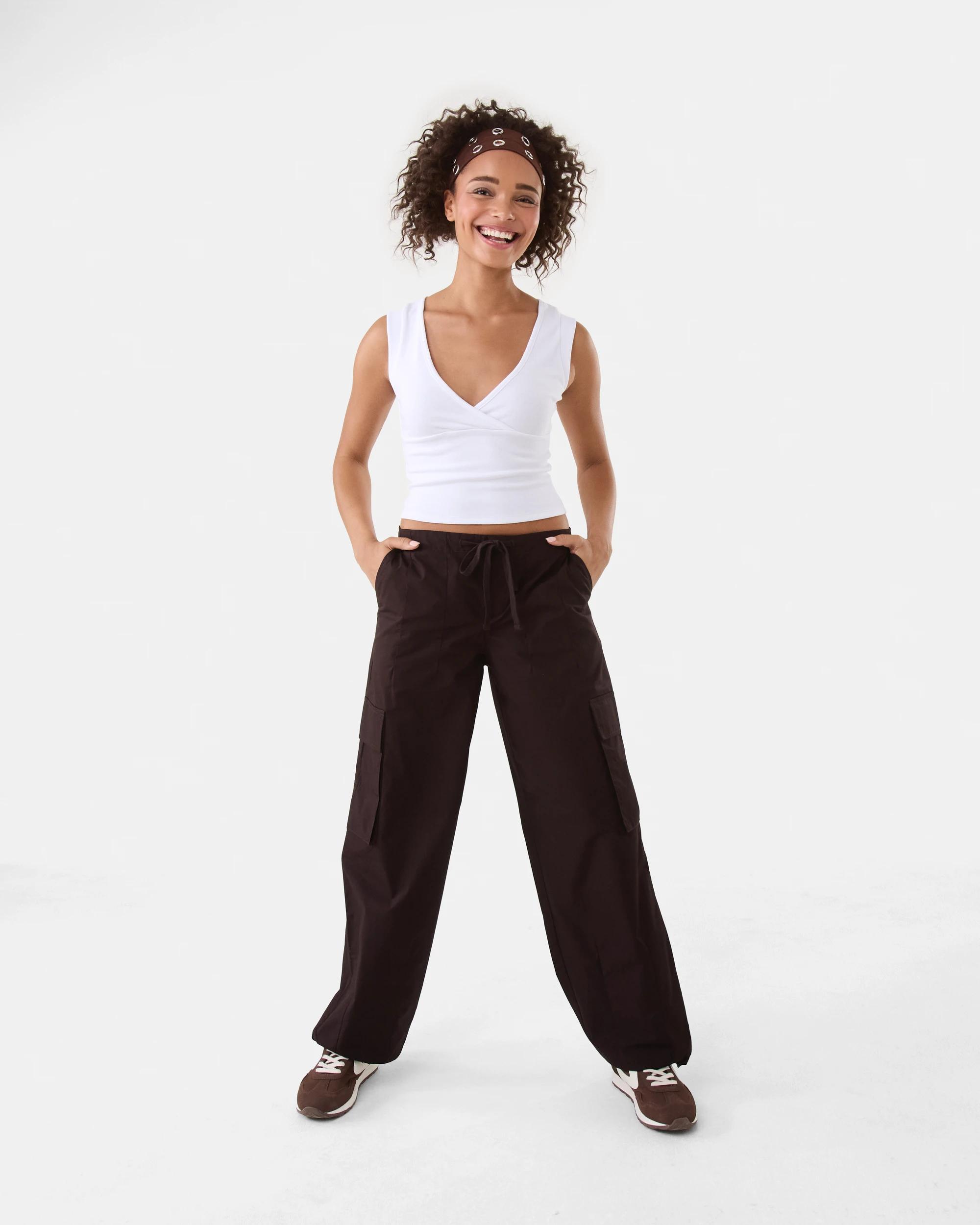 2 Balloon Leg Cargo Pants Choc Plum, 2 of 10