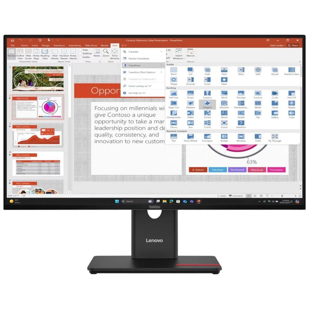 1 Lenovo ThinkVision 27" FHD IPS Monitor, 1 of 7