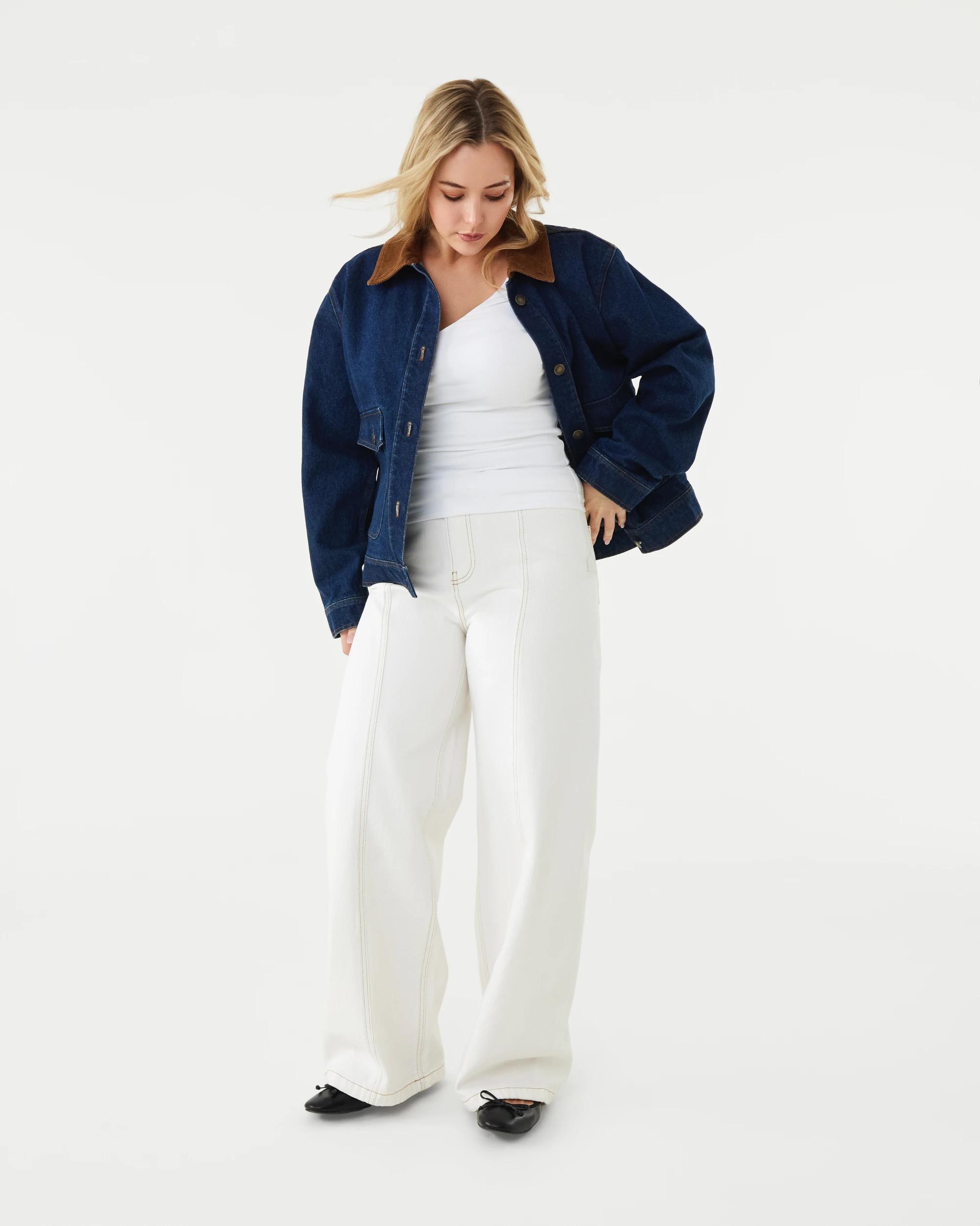 3 Seam Front Self Belt Jeans Ecru, 3 of 9