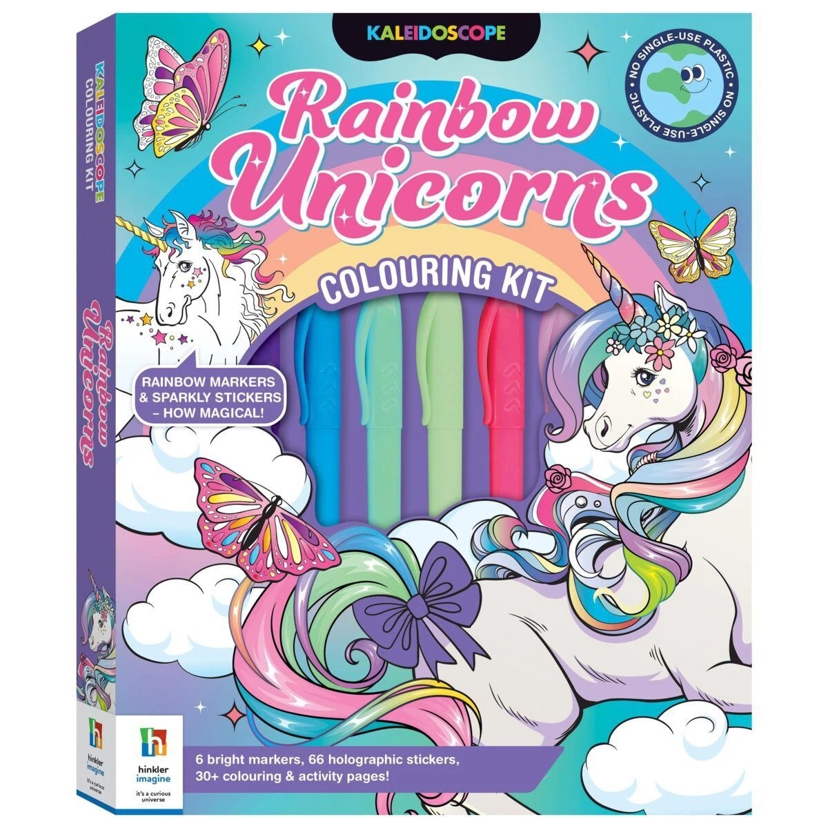 1 Kaleidoscope Rainbow Unicorns Colouring Kit - Book, 1 of 5