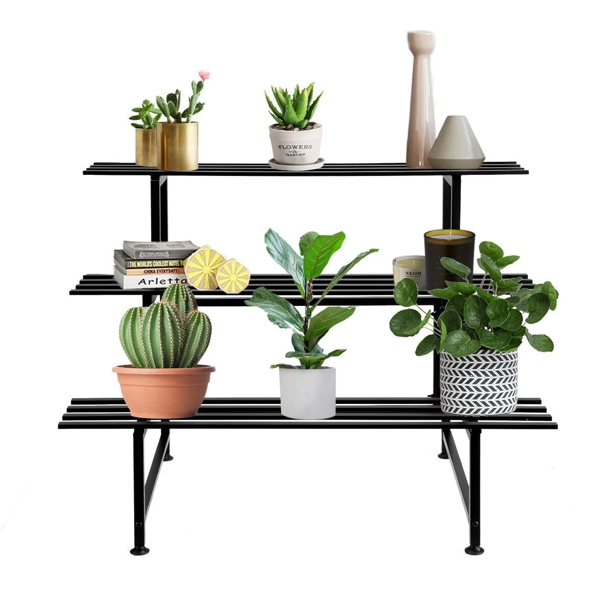 4 Ausway 3 Tier Plant Stand Metal Flower Shelf Pot Holder Corner Garden Garage Storage Planter Display Rack, 4 of 4