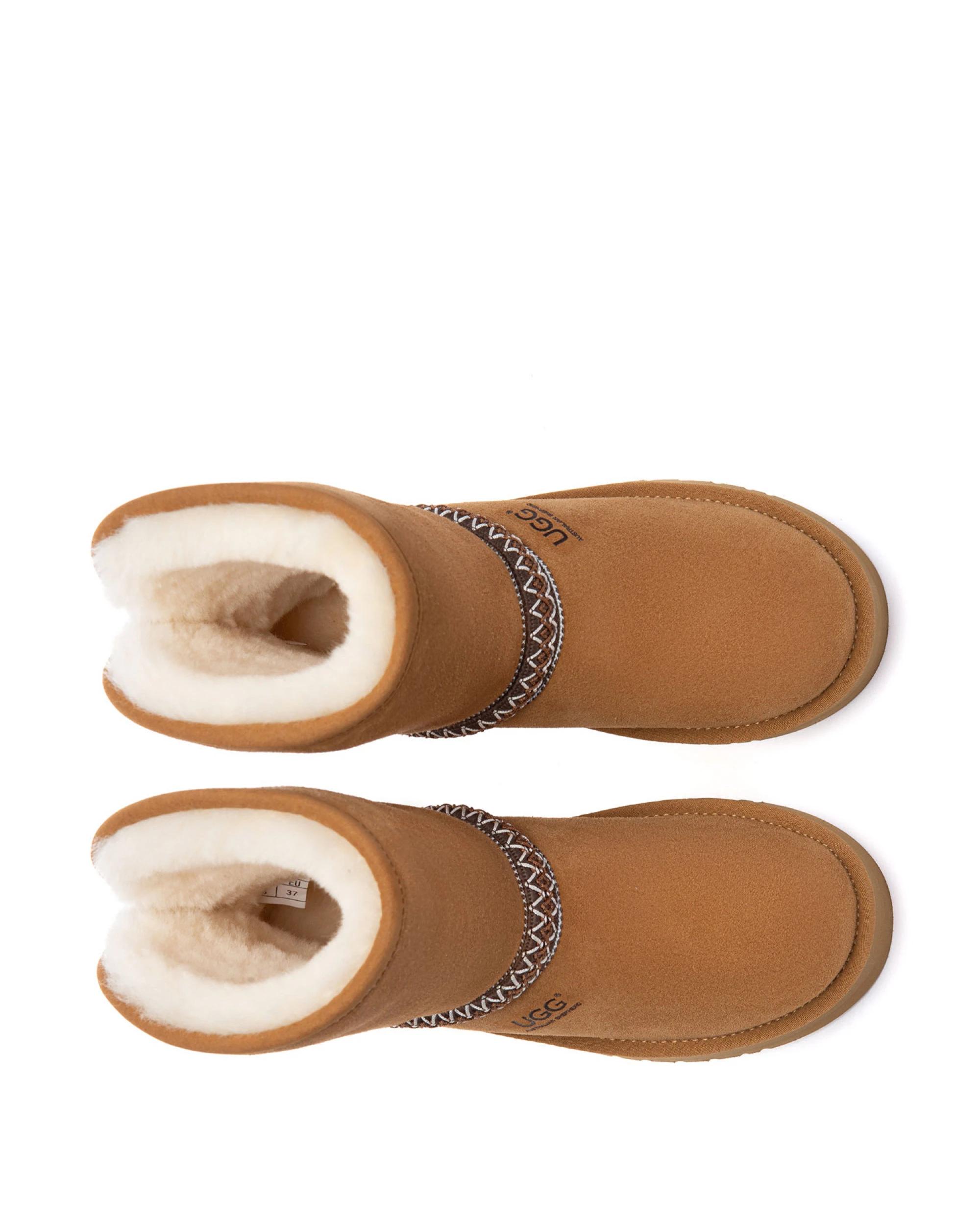 5 Australian Shepherd UGG Fayle Short Knitted Platform Boots CHESTNUT, 5 of 5