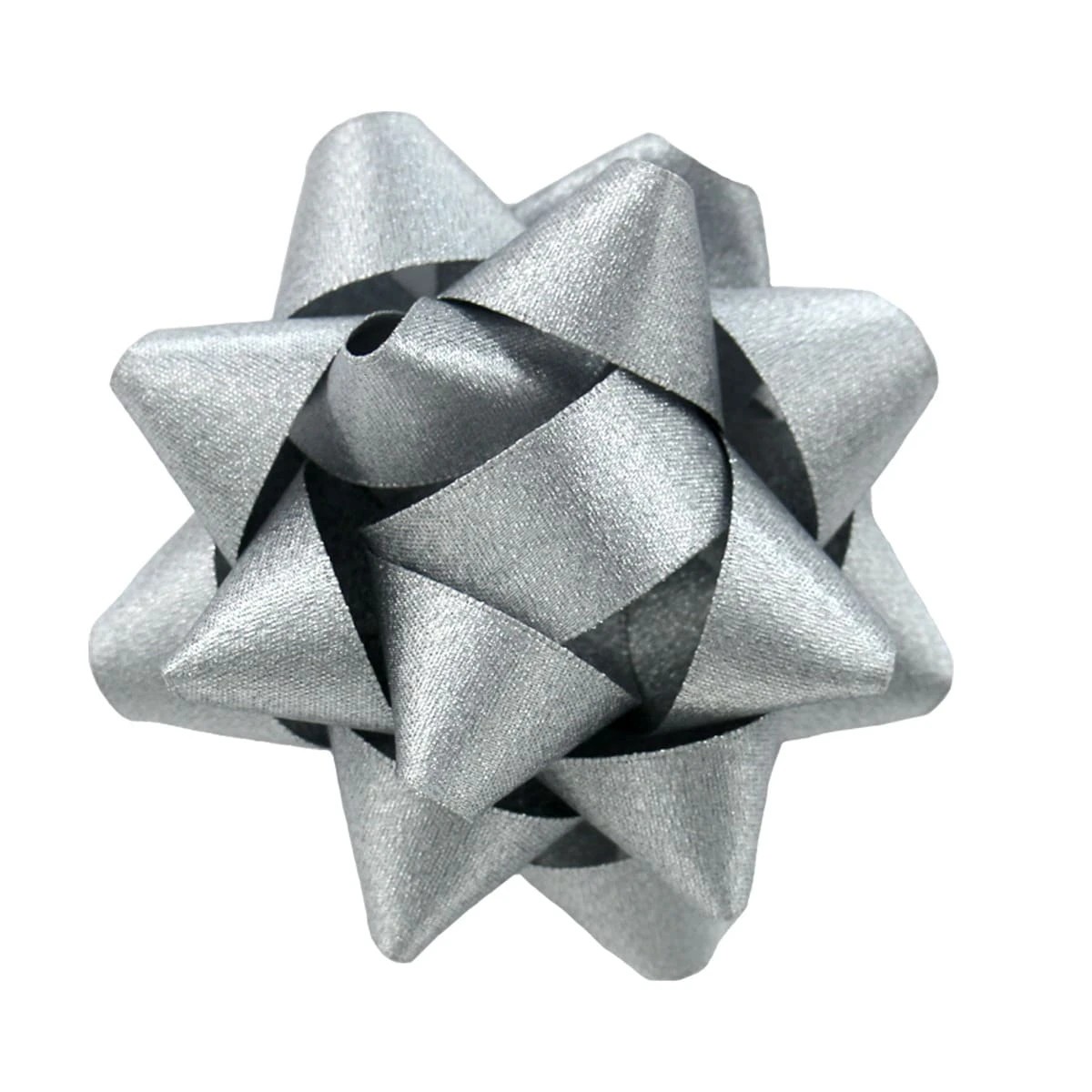 2 Hallmark Multi-Occasion Grosgrain Fabric Self-Adhesive Gift Bow - Silver Look, 2 of 2