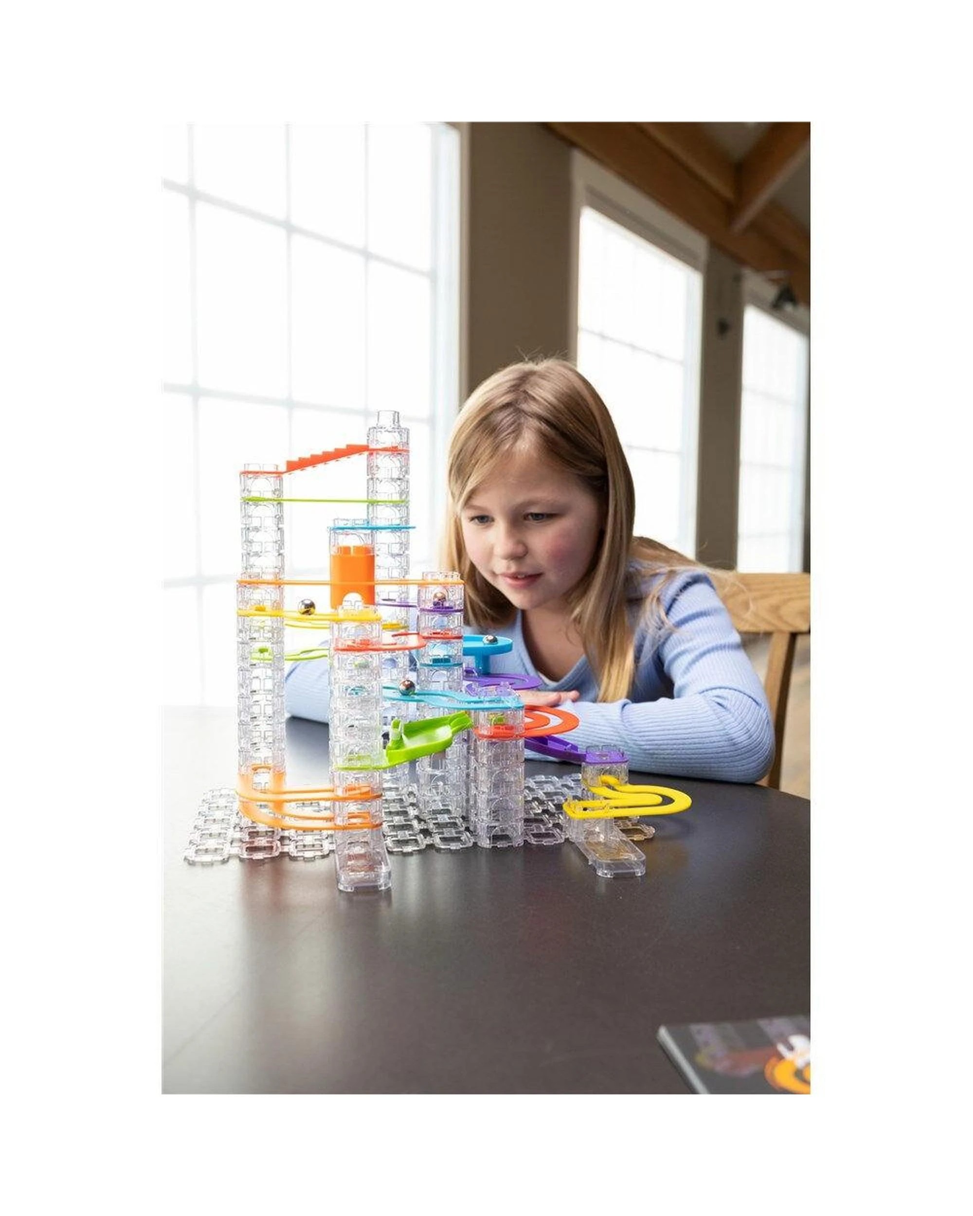 3 Fat Brain Toy Co 124pc Trestle Tracks Marble Run Builder New Deluxe Set 8y, 3 of 5