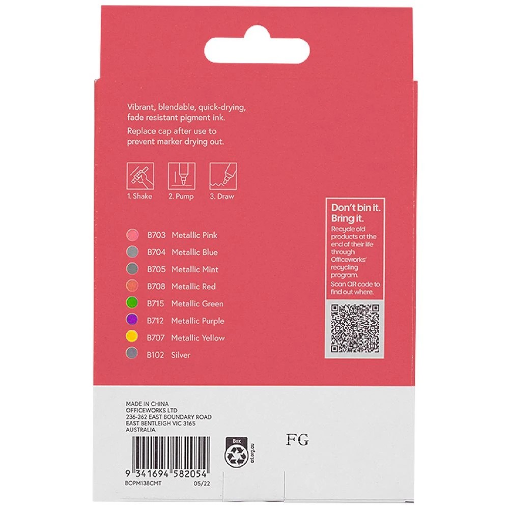 2 Born Acrylic Paint Marker 1.3mm Metallic 8 Pack, 2 of 4