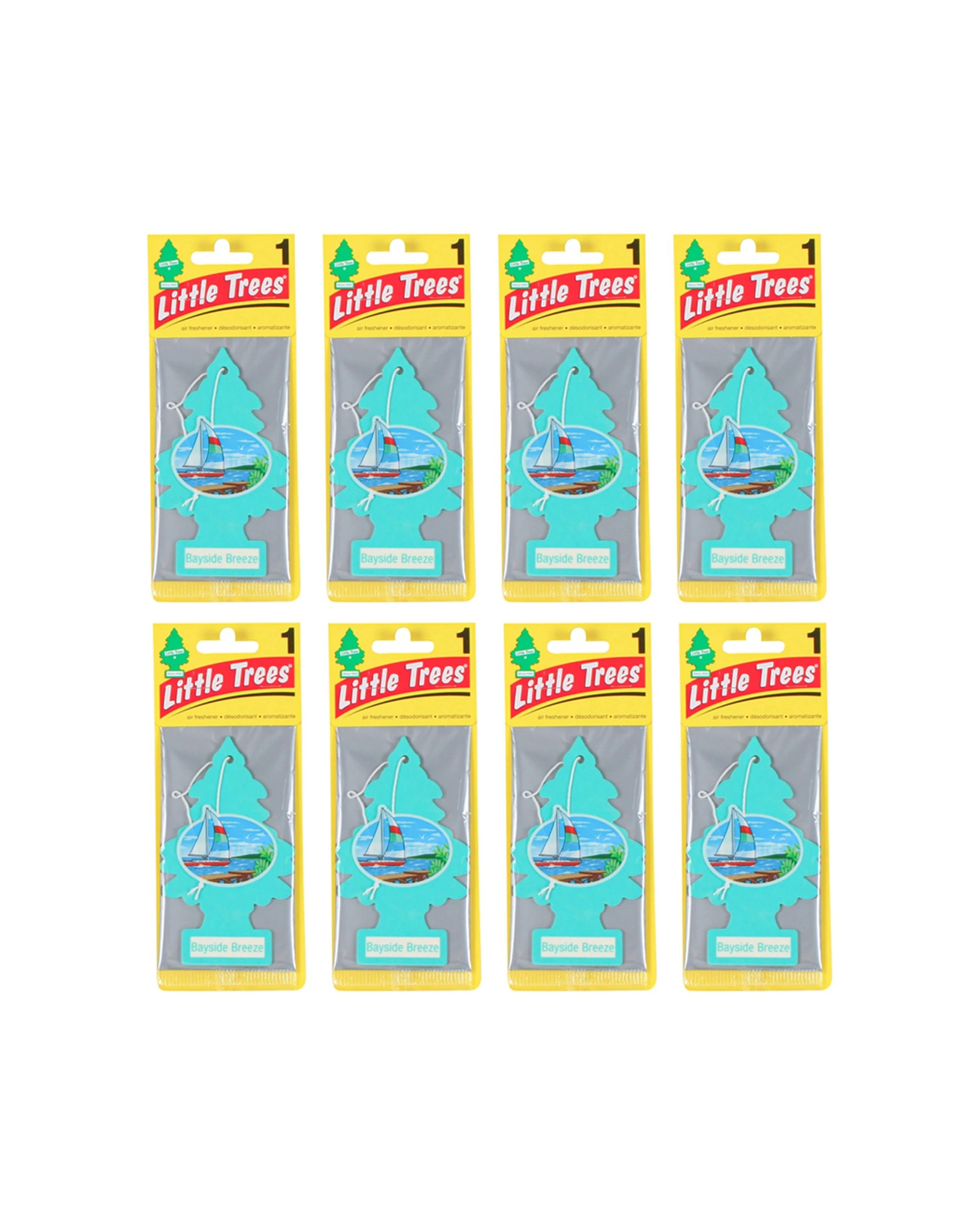 1 Little Trees 8PK 1 Pack Bayside Breeze Car Air Freshener Long-Lasting Scent - Blue, 1 of 1