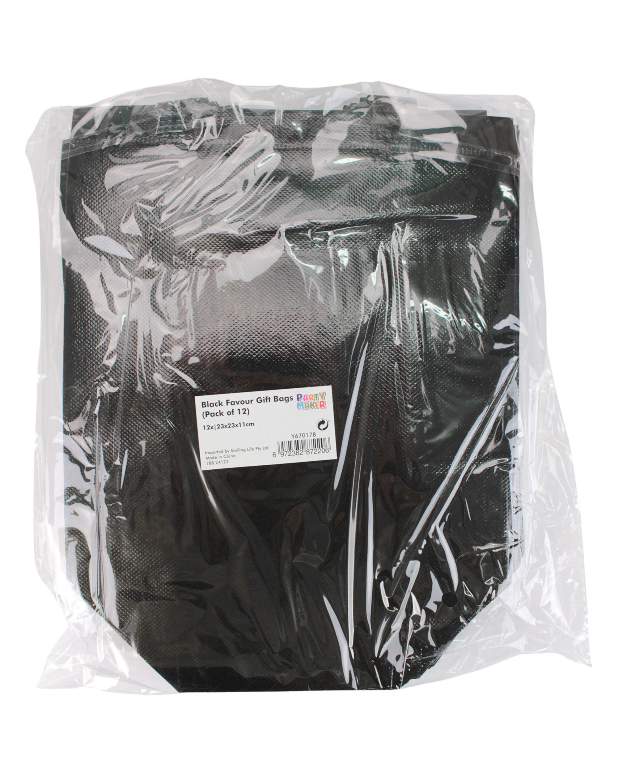 3 Party Maker Party Tote Bags Pack of 12 - Black, 3 of 3