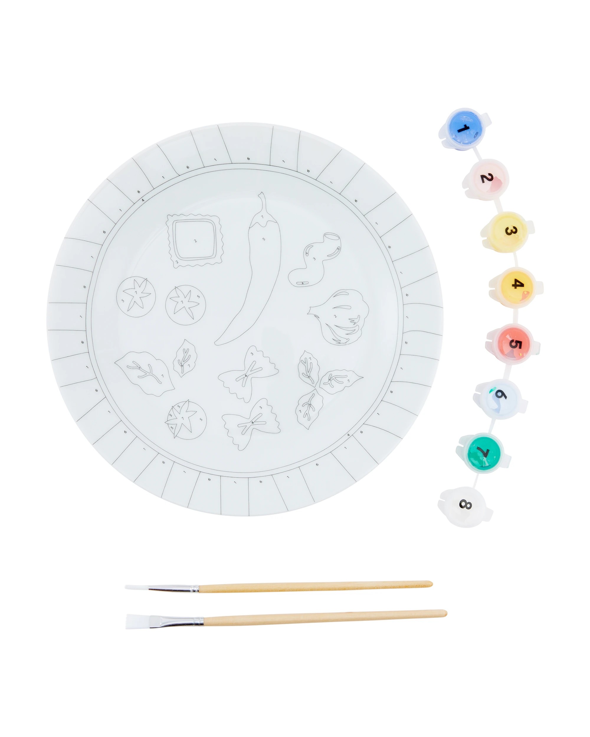 2 Paint by Numbers Plate Art Kit - Pasta, 2 of 3