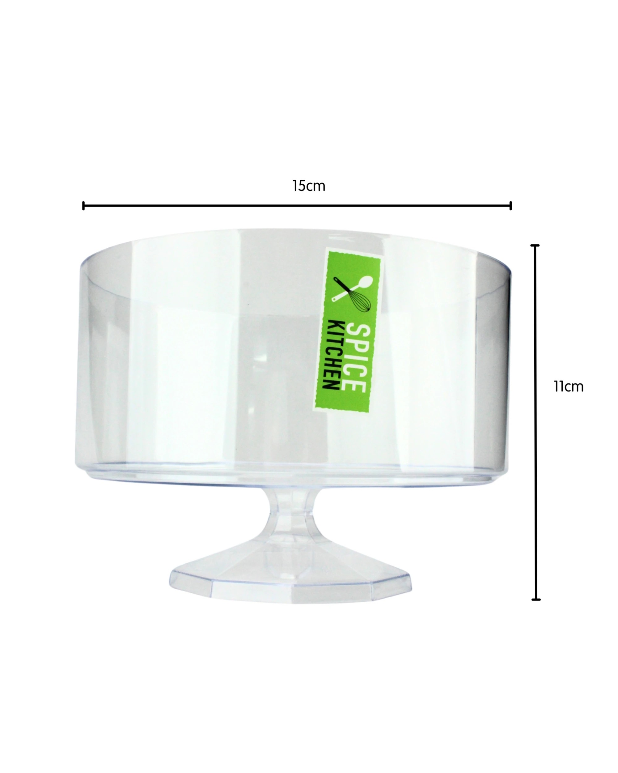 2 Durmaz Clear Pedestal Plastic Bowl 15cmClear - Clear, 2 of 2