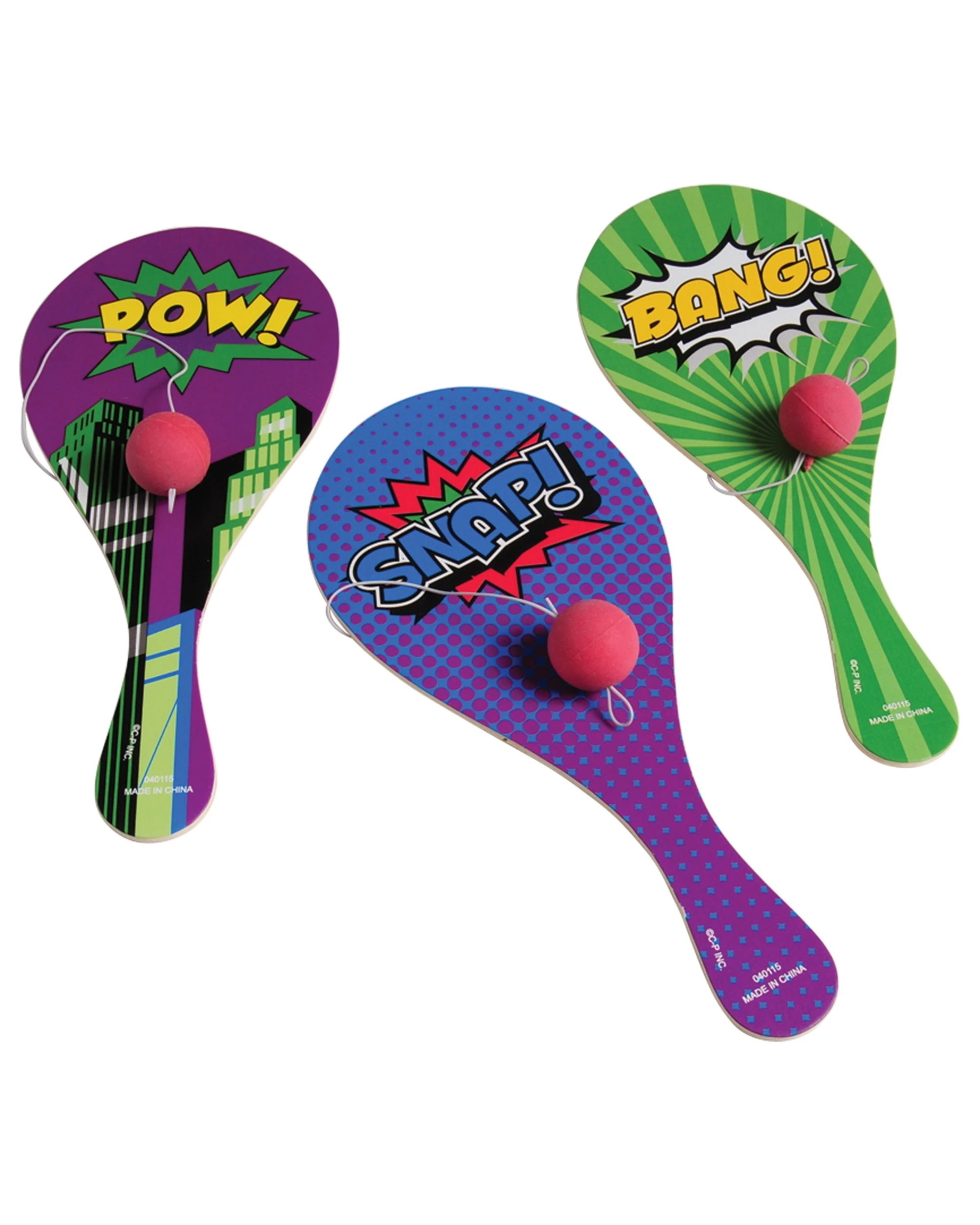 1 US Toy Superhero Wooden Paddleball Toys Pack of 12 - Natural, 1 of 1