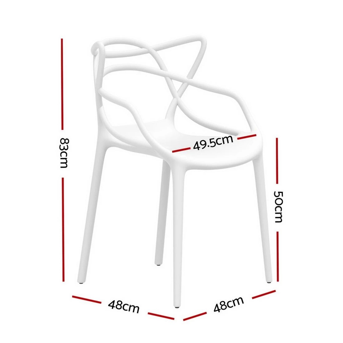 2 Gardeon 4PC Outdoor Dining Chairs PP Portable Stackable Chair Patio Furniture - White, 2 of 5