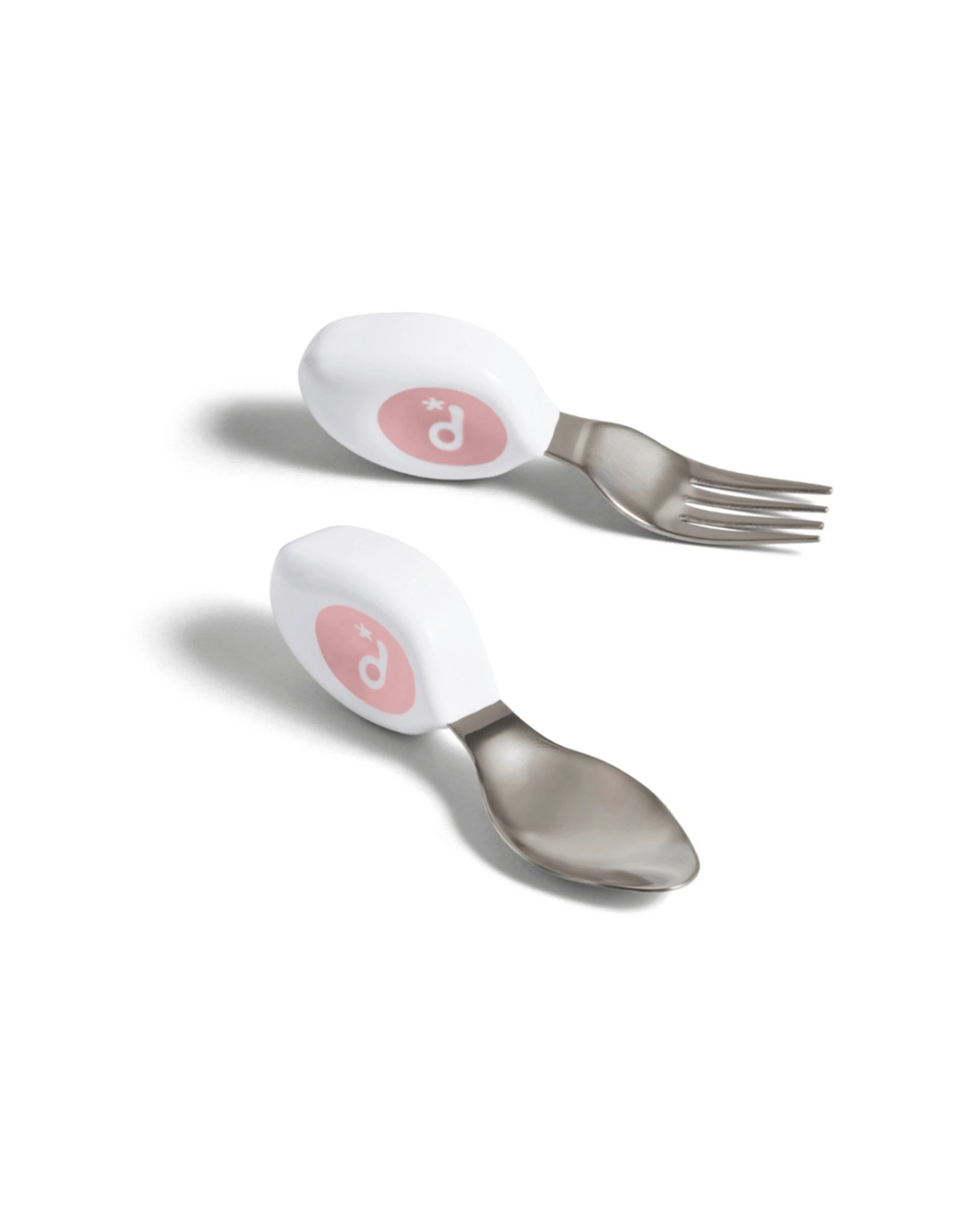 1 Doddl Fork And Spoon Set Ergonomic Handles Metal Utensil Dusky - Pink, 1 of 1