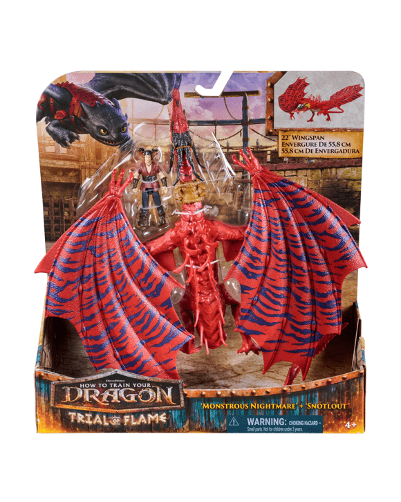 Dreamworks How to Train Your Dragon Trial of Flame Monstrous Nightmare and Snotlout Action Figure Set