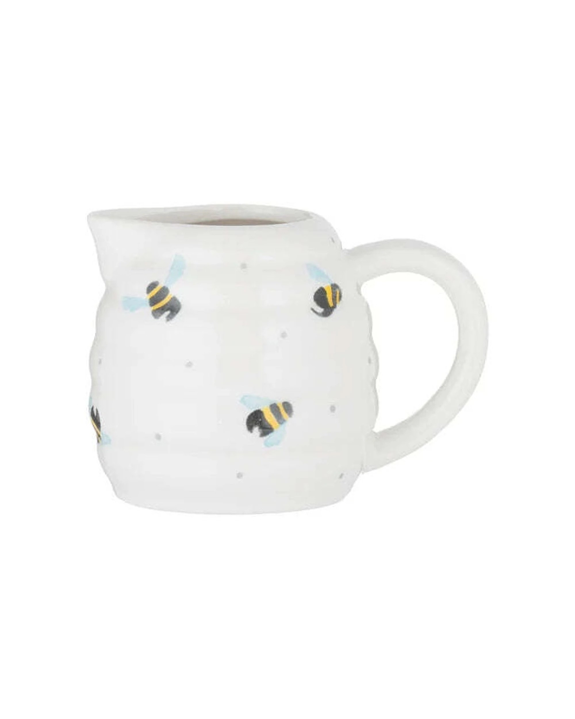 1 Price & Kensington Sweet Bee EasyPour Milk Jug Ceramic Beehive Design 125ml - White, 1 of 3