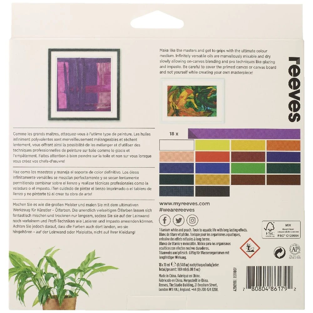 4 Reeves Oil Colour Paint Set 12mL 18 Pack, 4 of 4