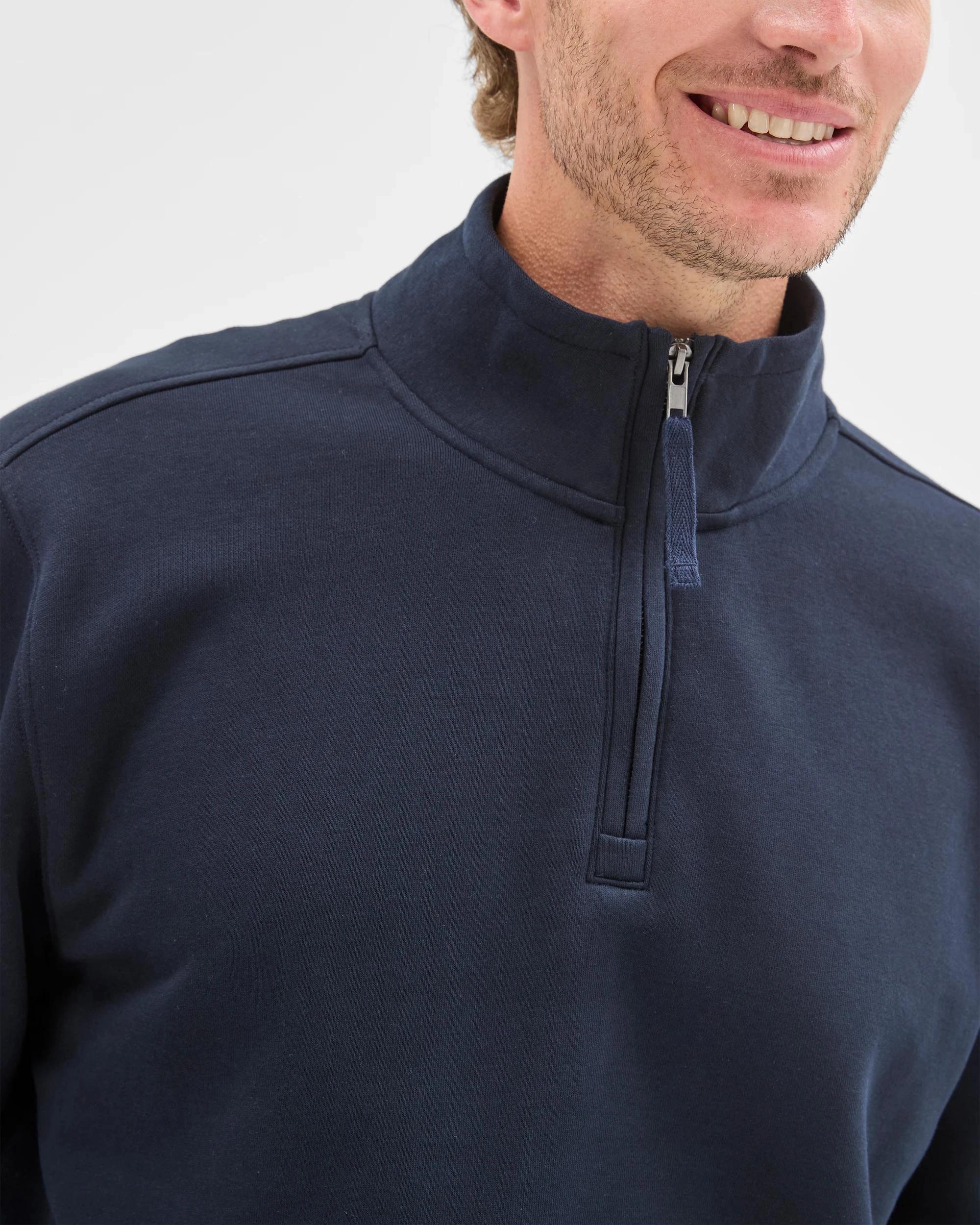 5 Target Man Australian Cotton Blend Fleece Half Zip Top NAVY, 5 of 6