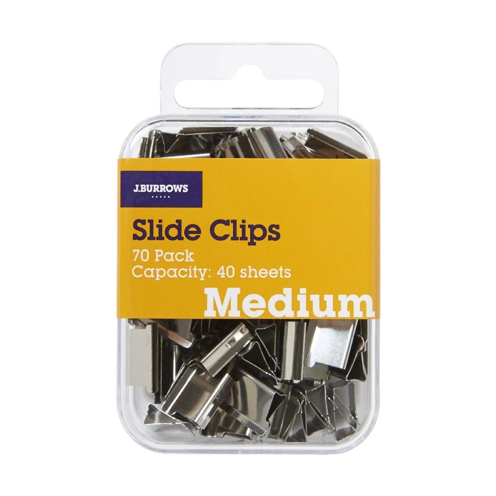 3 J.Burrows Slide Clips Refills Medium Silver 70 Pack, 3 of 3