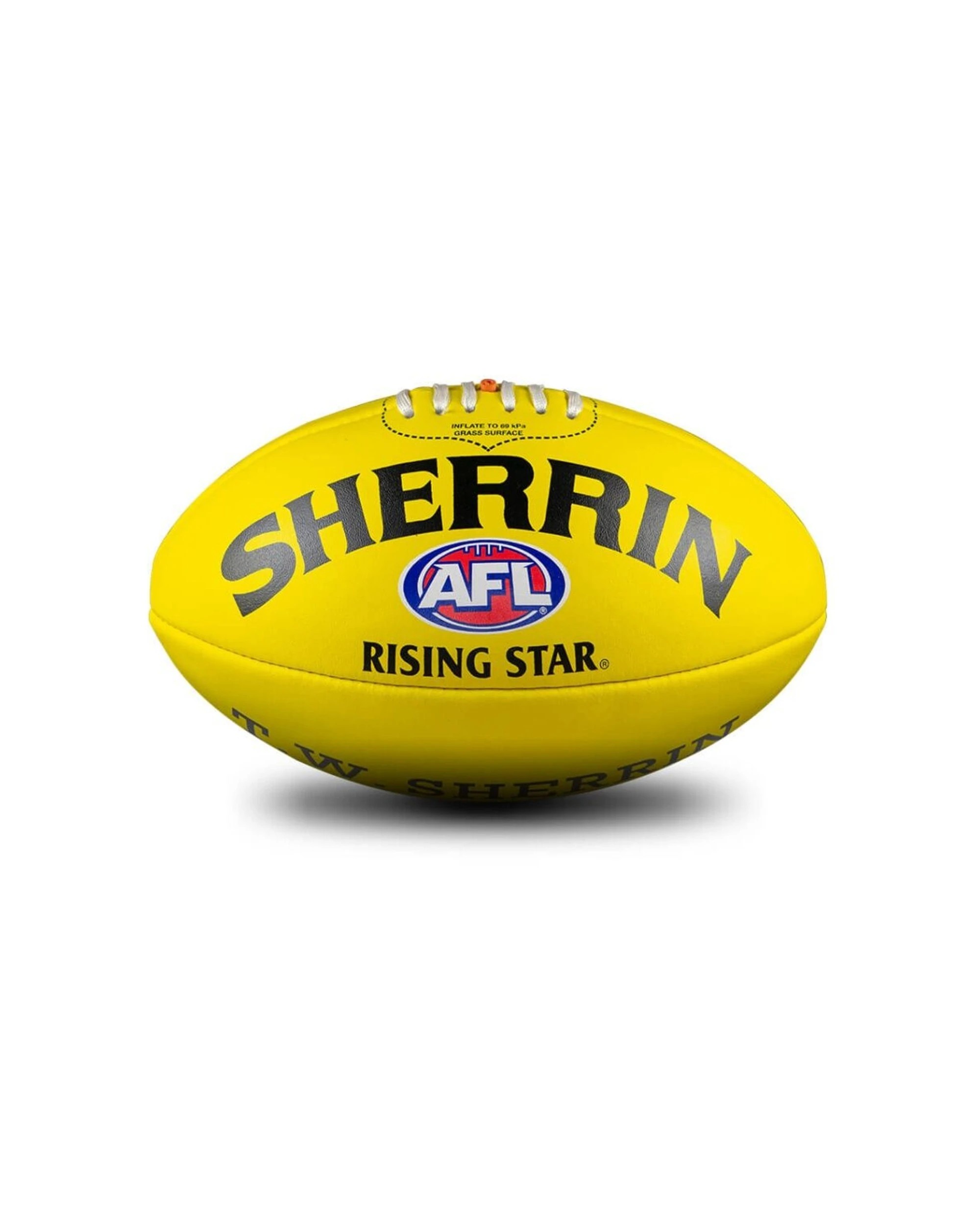 1 Sherrin AFL Rising Star Split Leather Recreational Football Size 2 - Yellow, 1 of 1