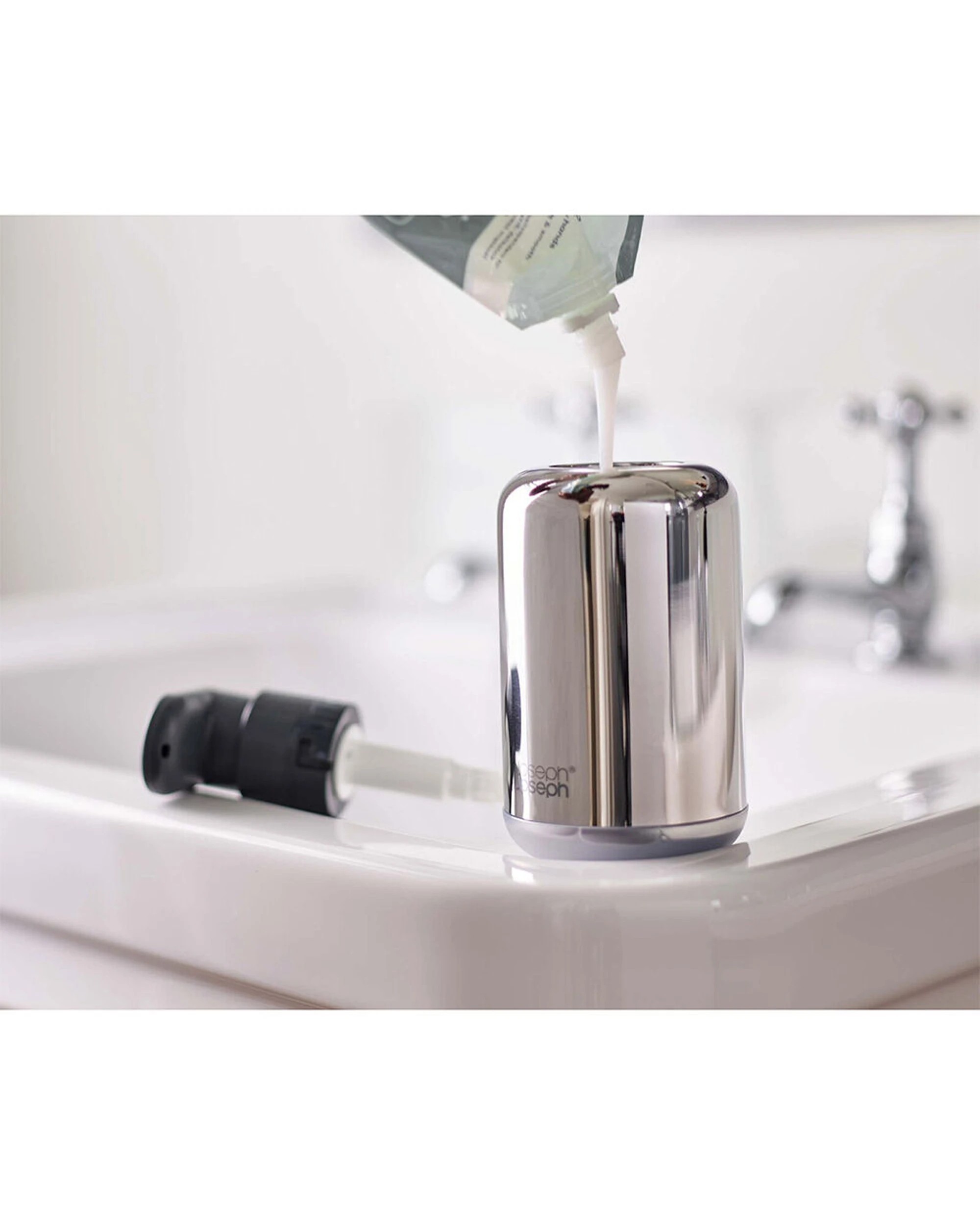 6 Joseph Joseph EasyStore Luxe Soap Pump 2 Pack 300ml Polished Stainless Steel - Silver, 6 of 6