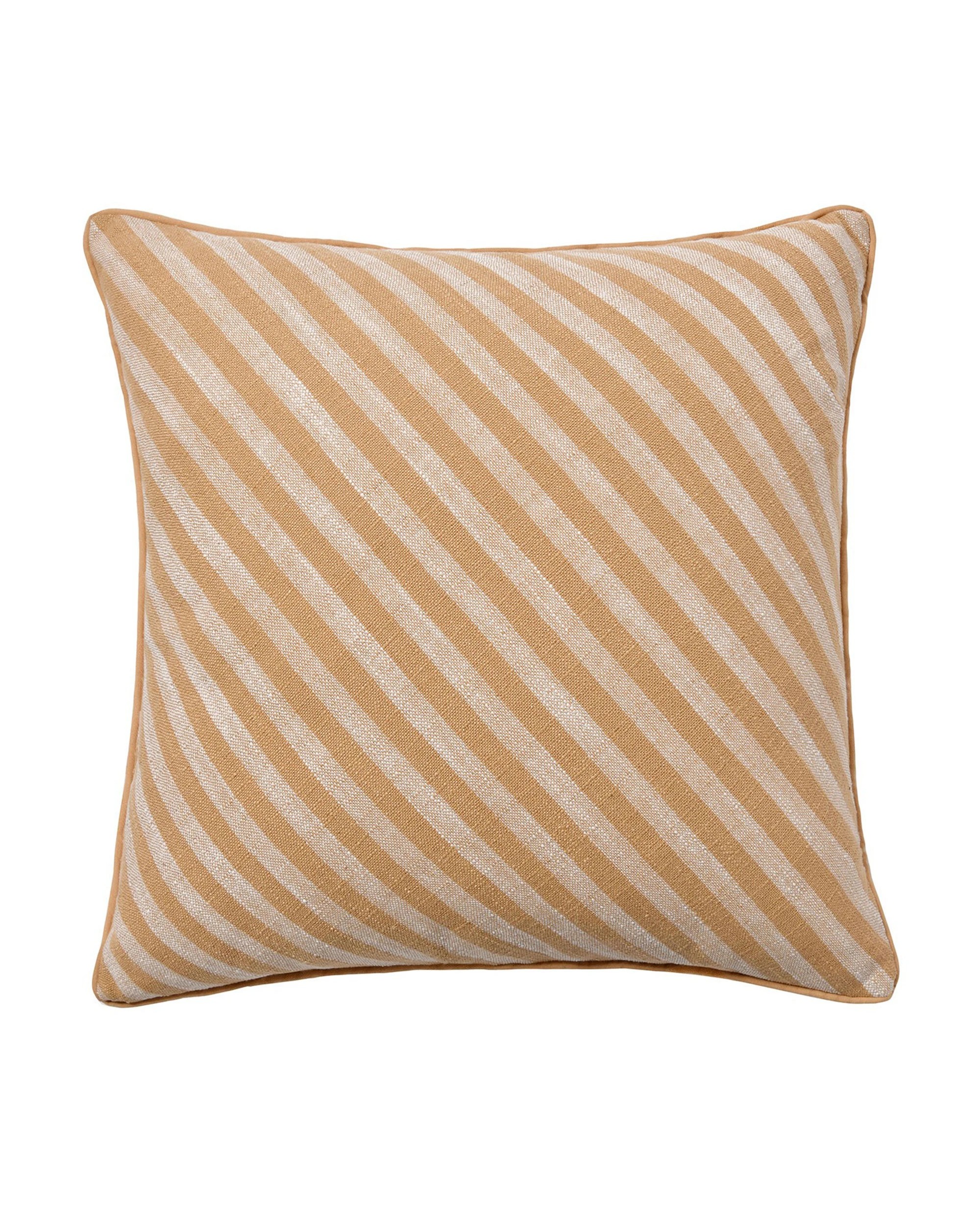 1 Cadence & Co. Oscar Faux Linen Striped Cushion - Natural, 1 of 5