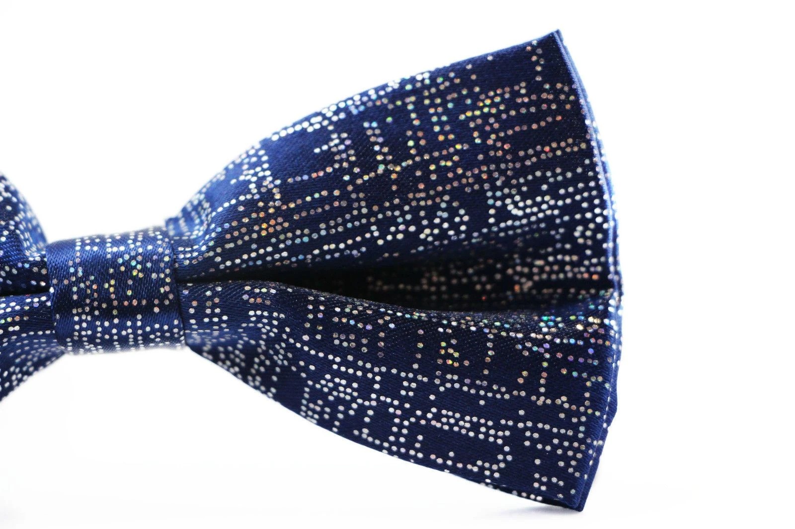 3 Zasel Mens Blue Sparkly Glitter Patterned Bow Tie - Blue, 3 of 6