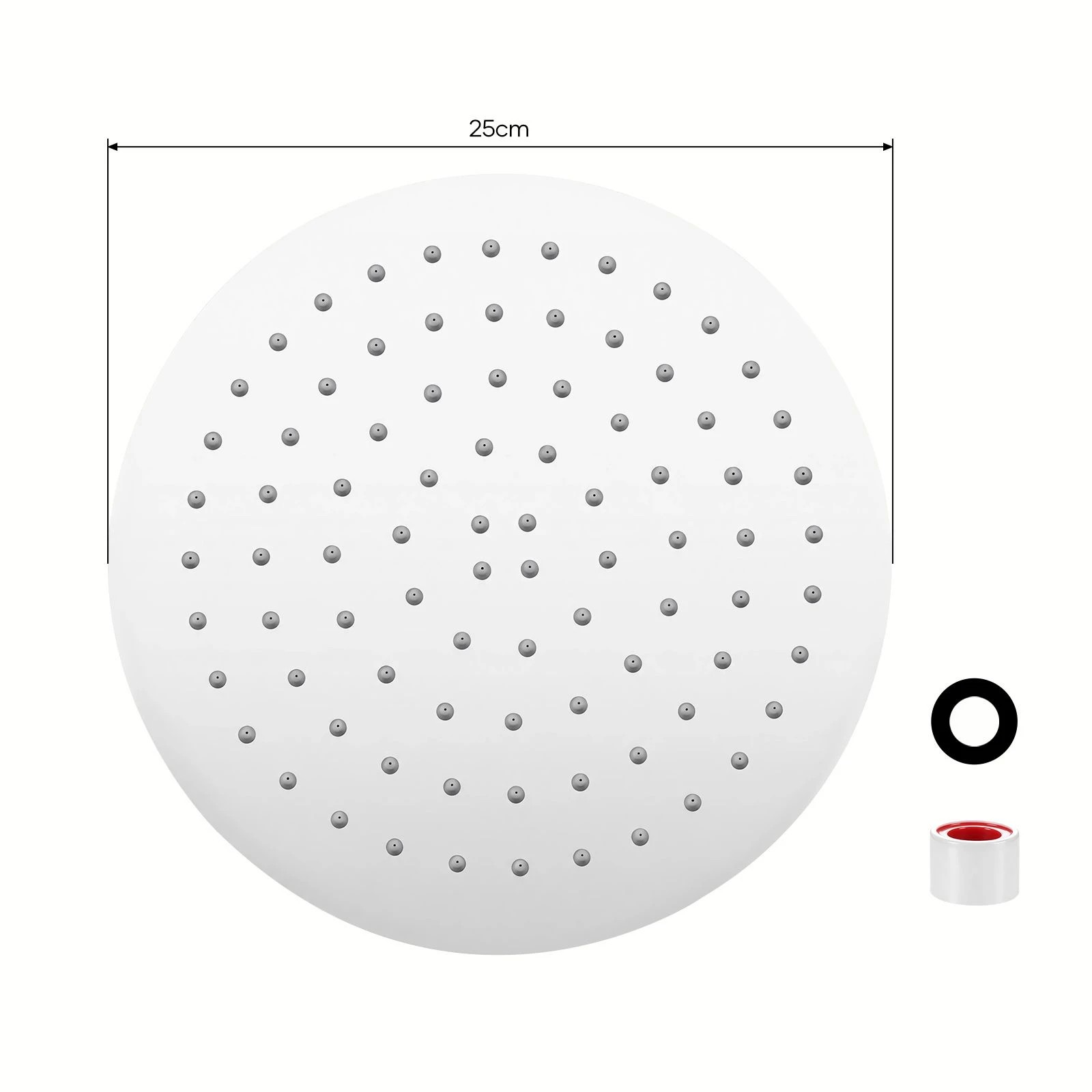 3 Ausway 10 Inch Round Rainfall Shower Head 250mm High Pressure Overhead Showerhead Stainless Steel Chrome Fi, 3 of 6